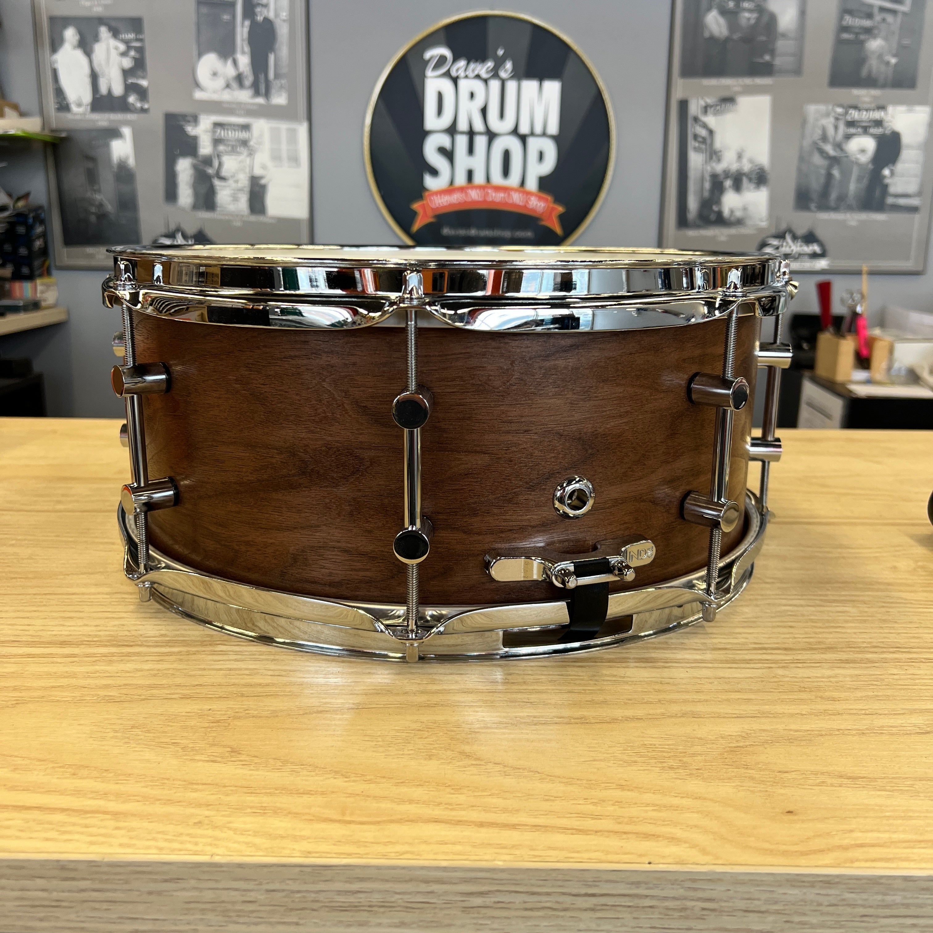 Dave's Limited Edition Snares for Charity Walnut drum kit Dave's Drum Shop