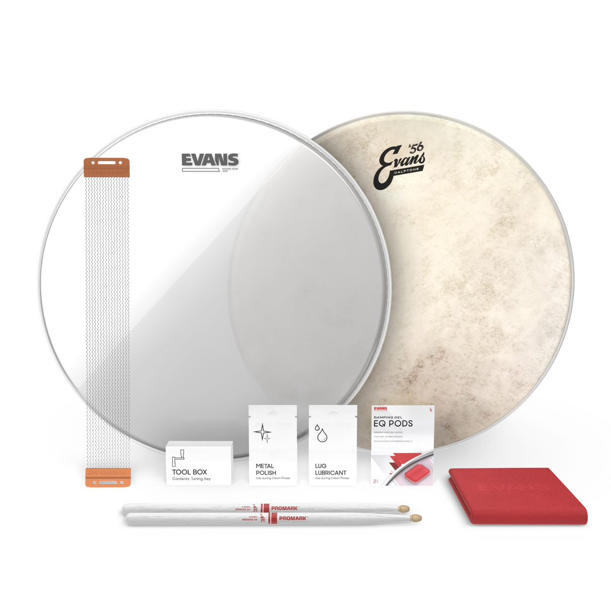 Evans 14" Calftone Snare Tune-Up Kit (ESTUK-14C7-1) Drum Heads Evans