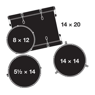 Gretsch Catalina Club 4 Piece Shell Pack With 20" Bass Drum, Yellow Satin Flame (CT1-J404-YSF) drum kit Gretsch