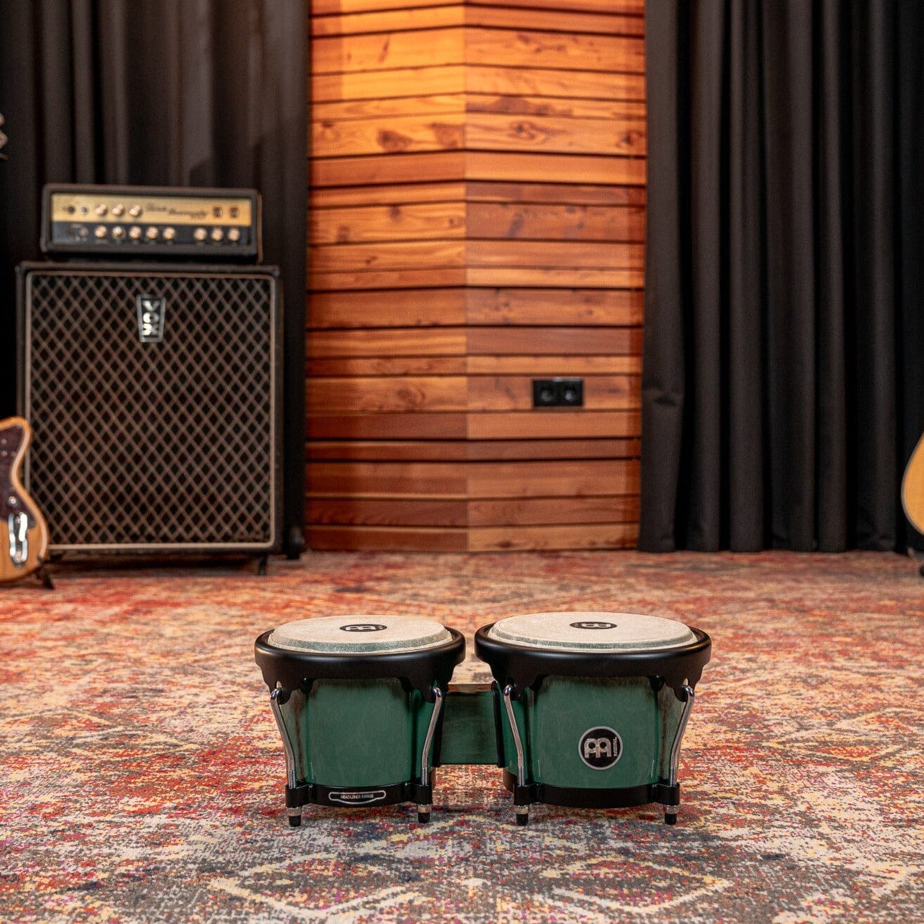 MEINL Journey Series Bongo 6 1/2" & 7 1/2" Forest Green (HB50FG) Bongos Meinl