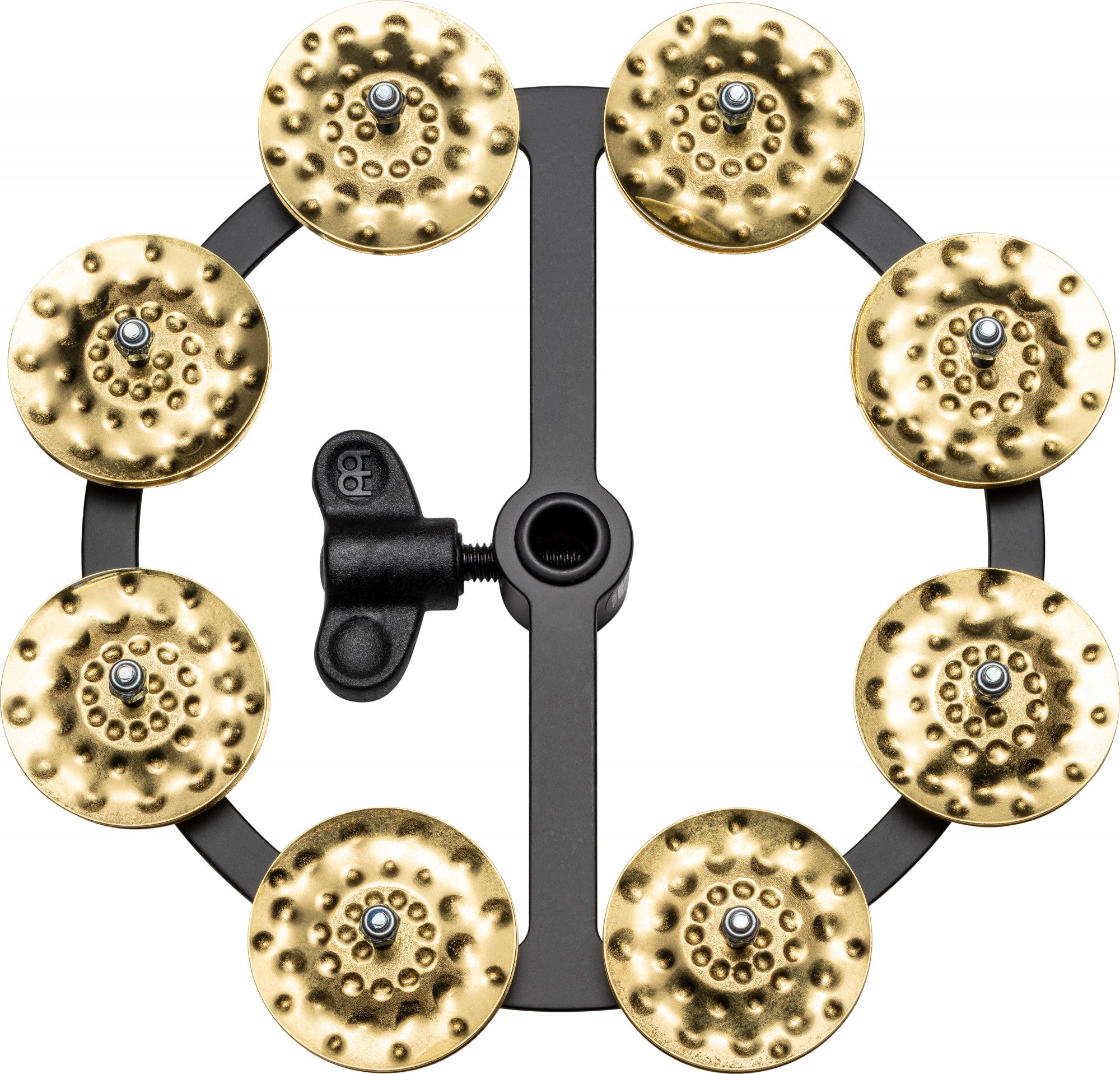 MEINL Percussion Headliner Series HiHat Tambourine, Hammered Brass, 1-row (HTHH1B-BK) hihat Meinl