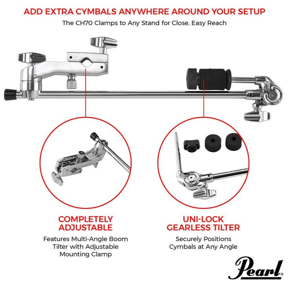 Pearl Cymbal Boom Arm w/ Clamp (CH-70) Drum Kit Hardware Pearl