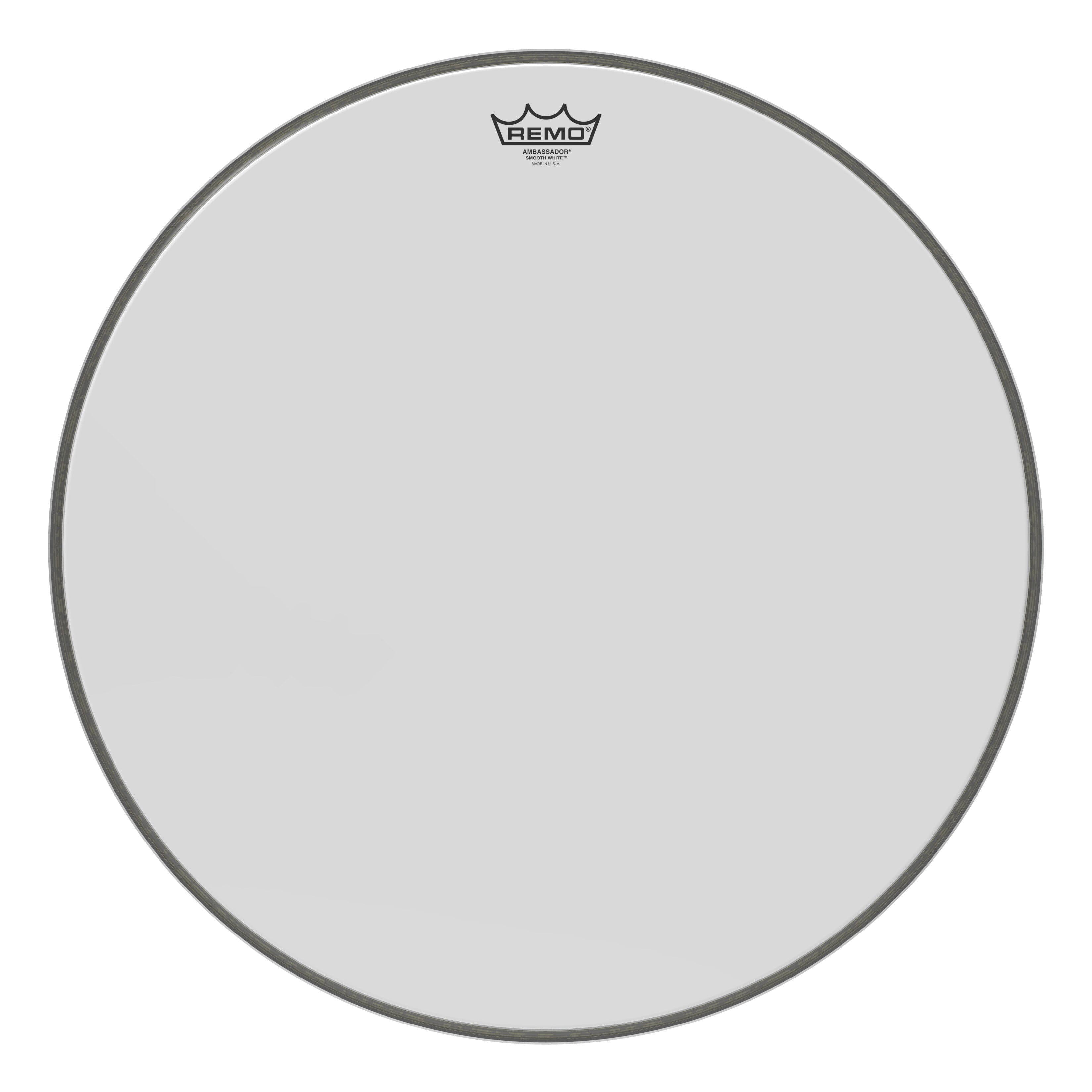Remo 22" Ambassador Smooth White Bass Drum Head (BR-1222-00) Drum Heads Remo