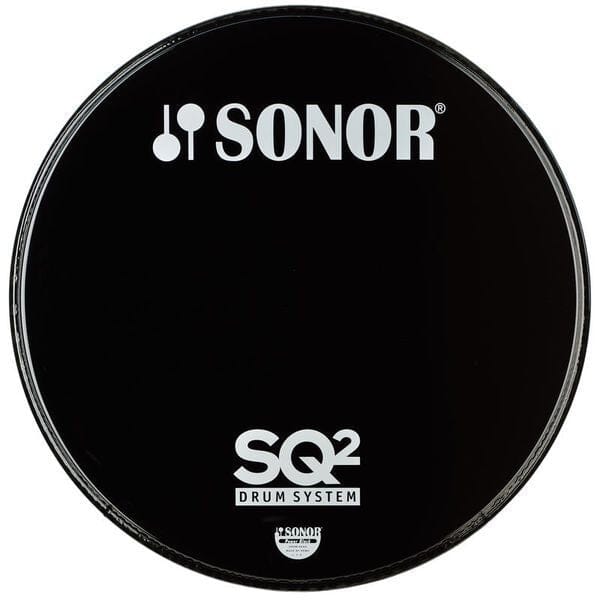Sonor 22" Reso Single-Ply Black Drum Head w/ Logo(PB22B-L-SQ2) Drum Heads Sonor