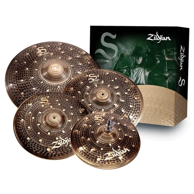 Zildjian S Dark 4-piece Cymbal Pack 14H 16C 18C 20R (SD4680) drum kit Zildjian