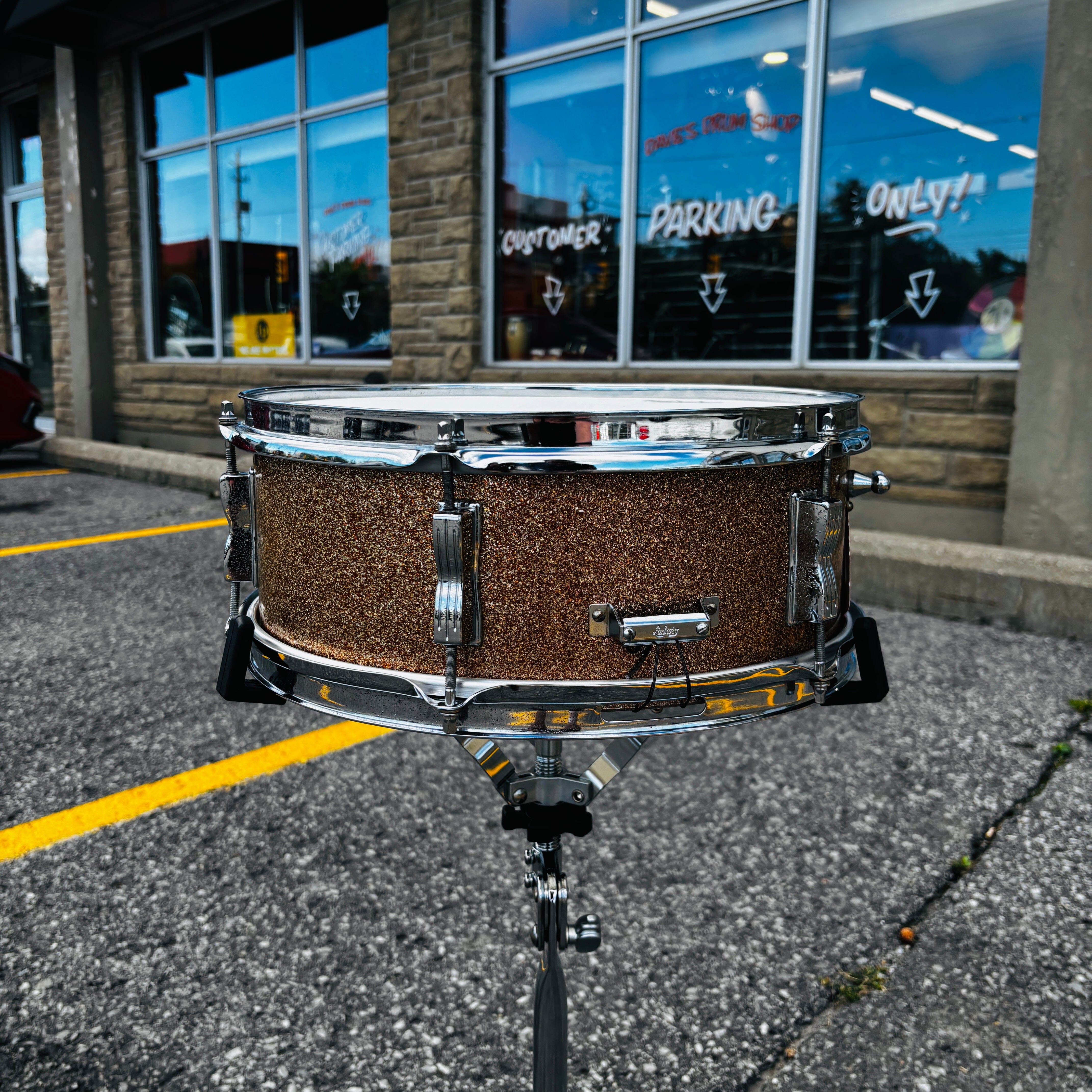 1966 Ludwig Pioneer 5x14 Snare Drum – Champagne Sparkle USED SNARE DRUMS ludwig 