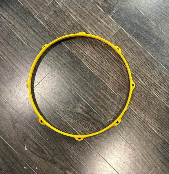 Drum Hoop 16" 8 Hole 2.3mm Steel Drum Hoop, Yellow Powder Coated, Triple Flanged