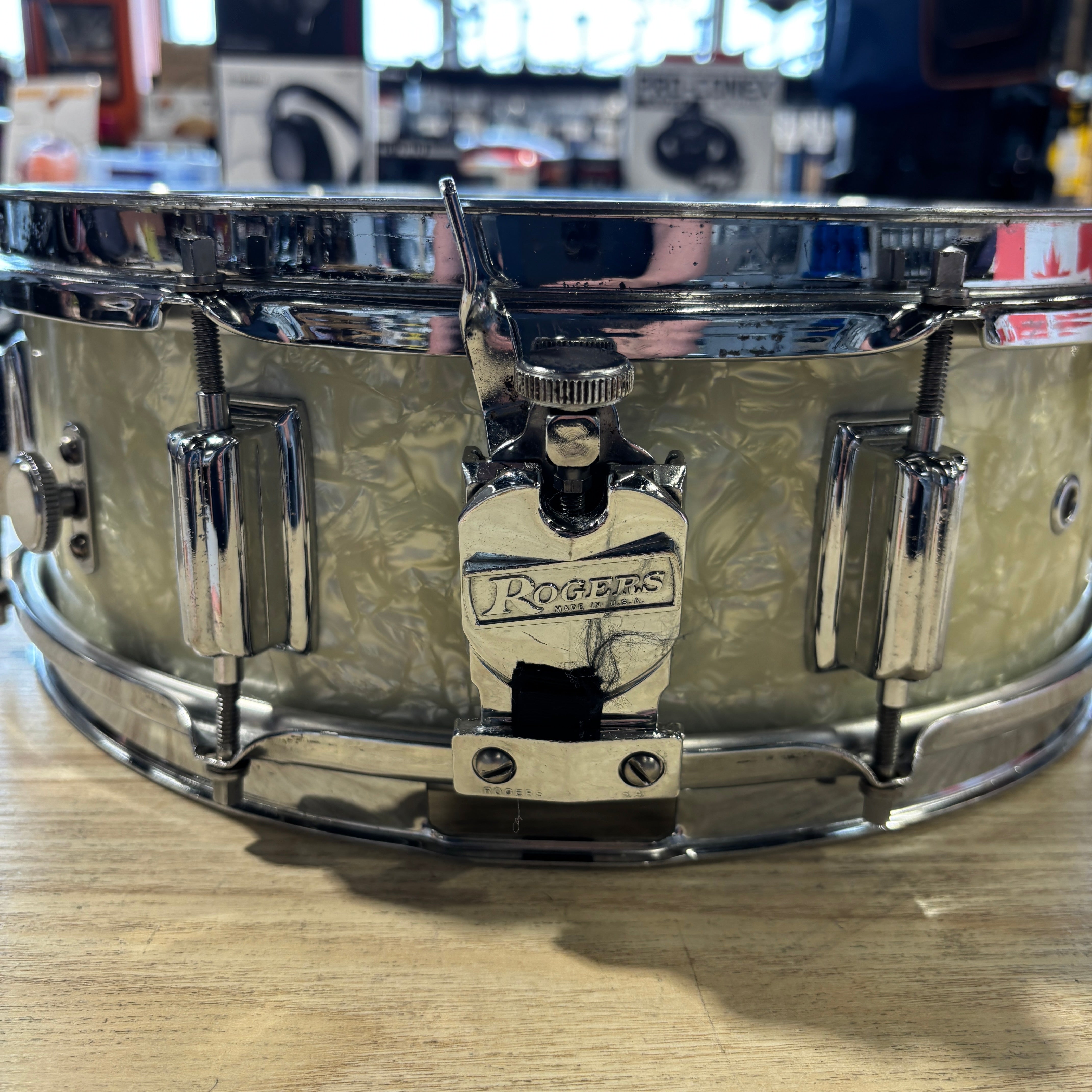 Rogers Cleveland Powertone 5x14 White Marine Pearl