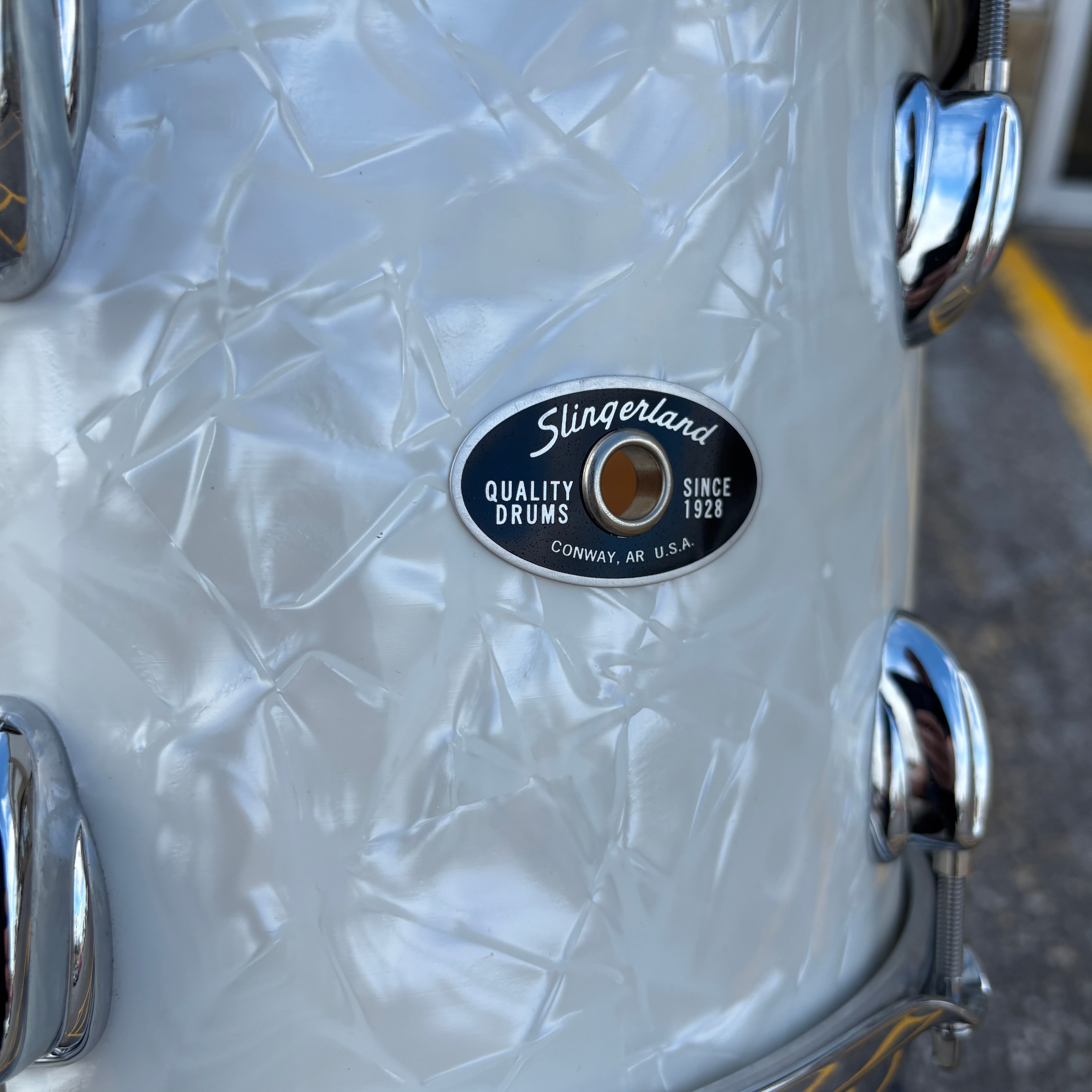 Slingerland Gene Krupa / Legend Series 3pc Drum Set  White Marine Pearl  24/13/16 Conway Era