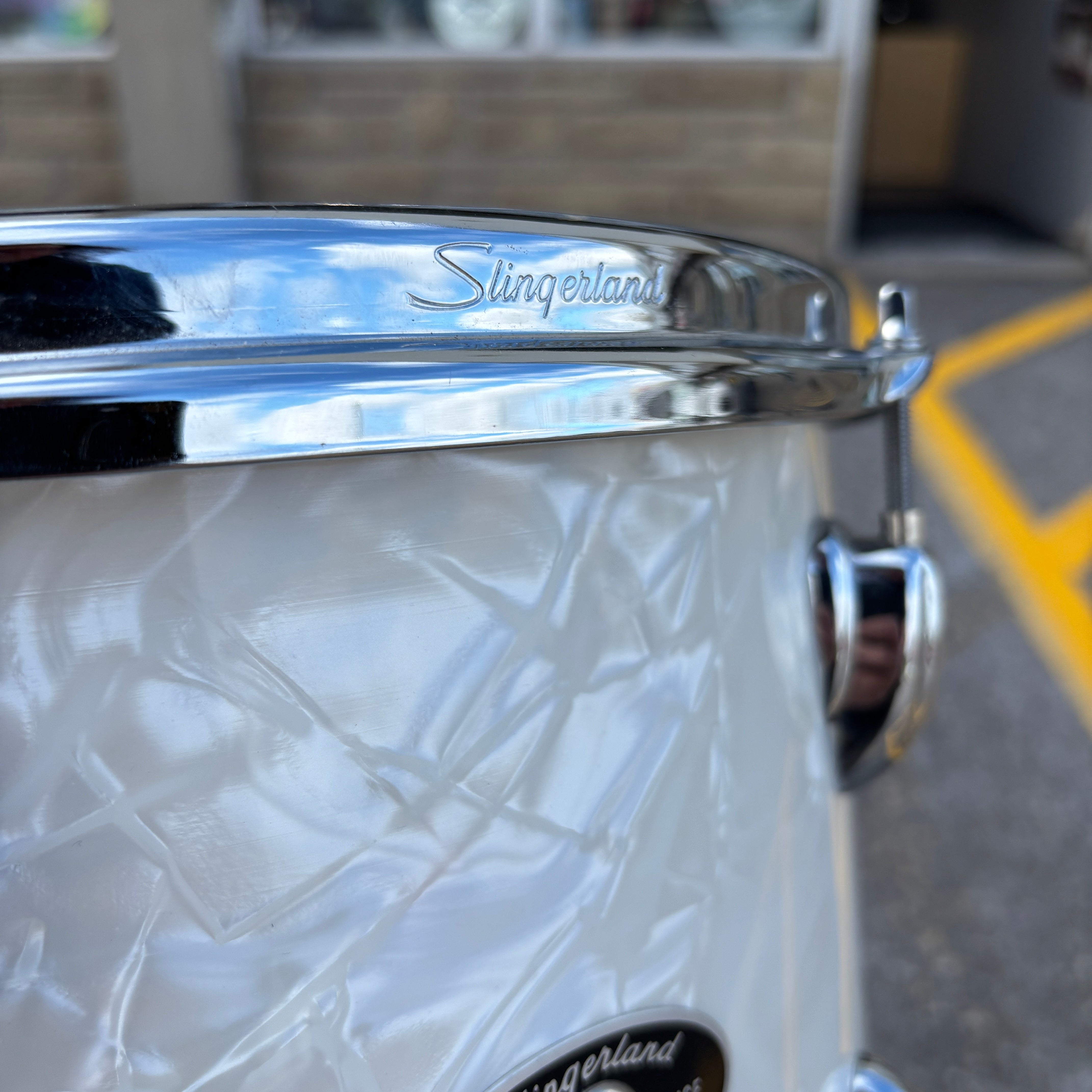 Slingerland Gene Krupa / Legend Series 3pc Drum Set  White Marine Pearl  24/13/16 Conway Era