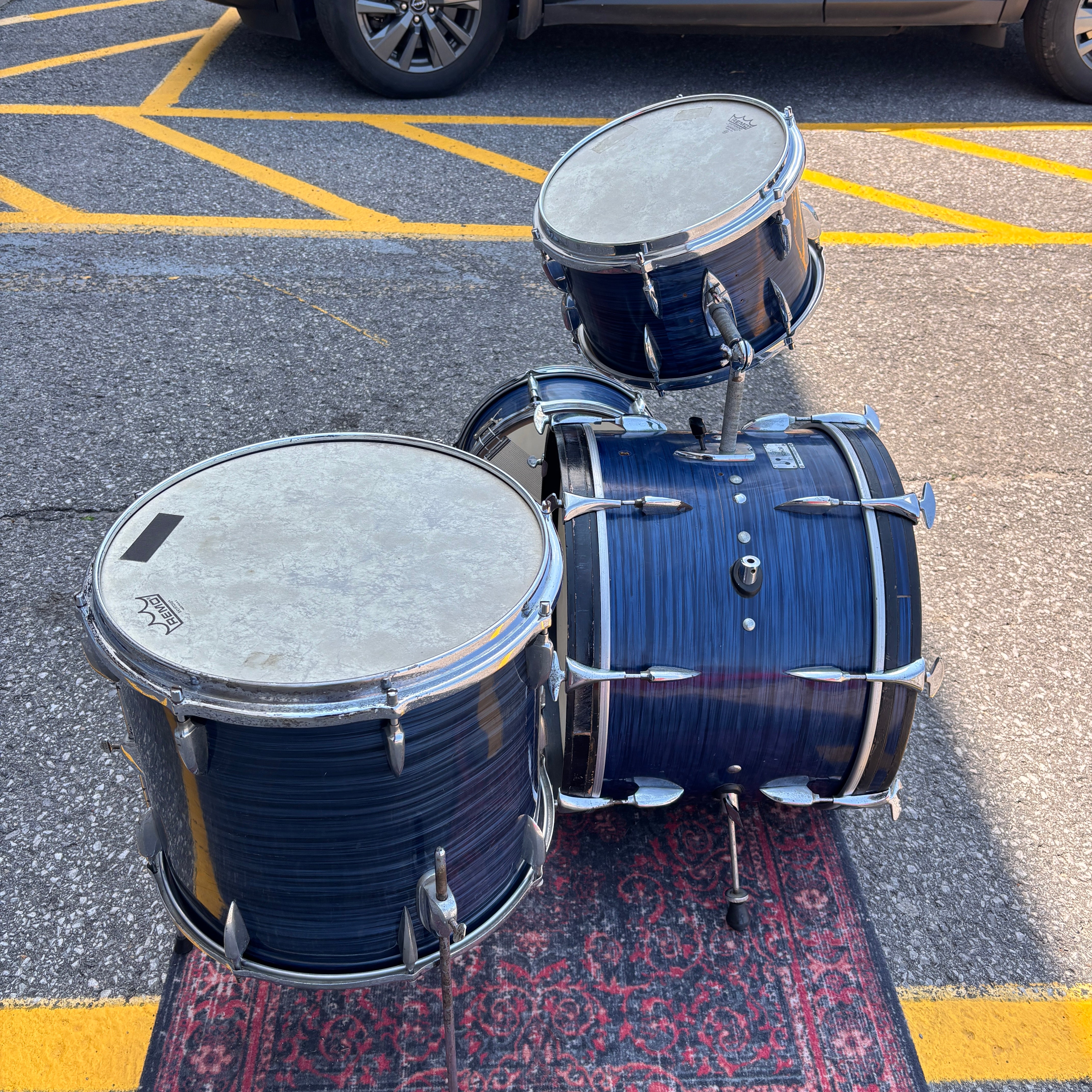 Vintage Sonor Teardrop Drum Set – Blue Marble Wrap