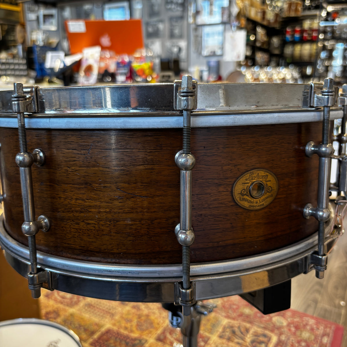Ludwig & Ludwig Professional 5×14 Standard All-Round Model Snare Drum Solid Walnut  Late 1920s–Early 1930s
