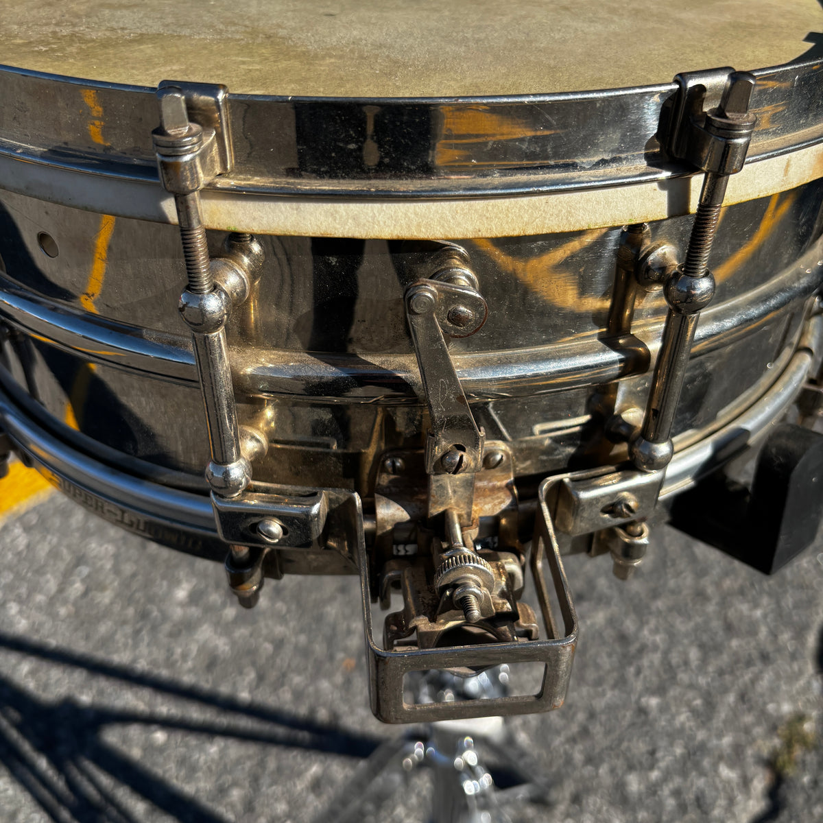 Ludwig & Ludwig Super-Ludwig 5×14 Snare Drum Nickel Over Brass 10 Lug