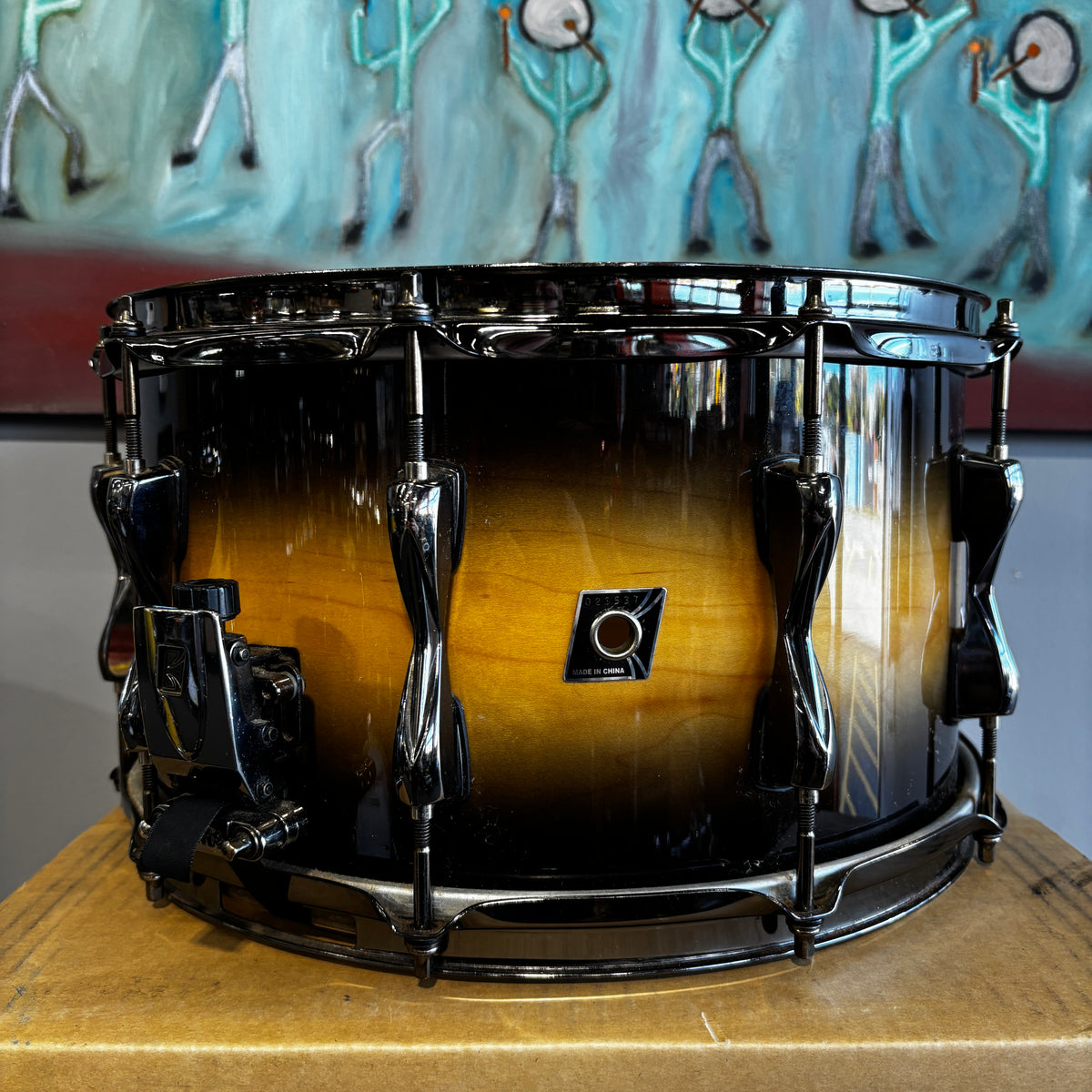 Tama Artwood Custom Limited Edition 14 × 8 Maple Snare Drum Dark Desert Burst Used
