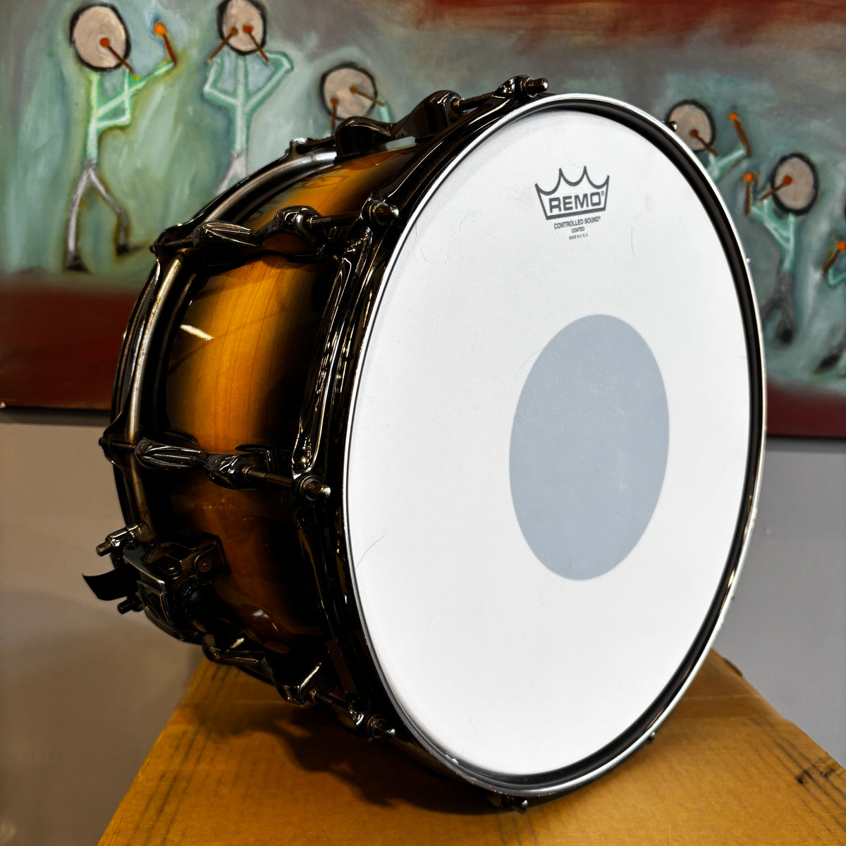 Tama Artwood Custom Limited Edition 14 × 8 Maple Snare Drum Dark Desert Burst Used