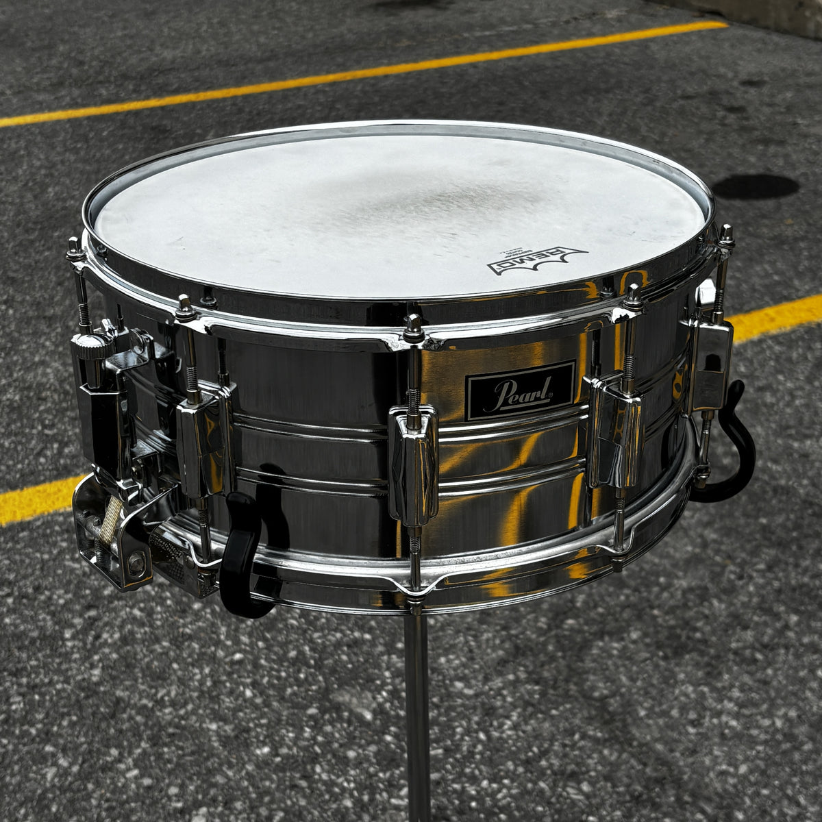 Pearl 14 × 6.5 Steel Snare Drum Late 1980s / Early 1990s
