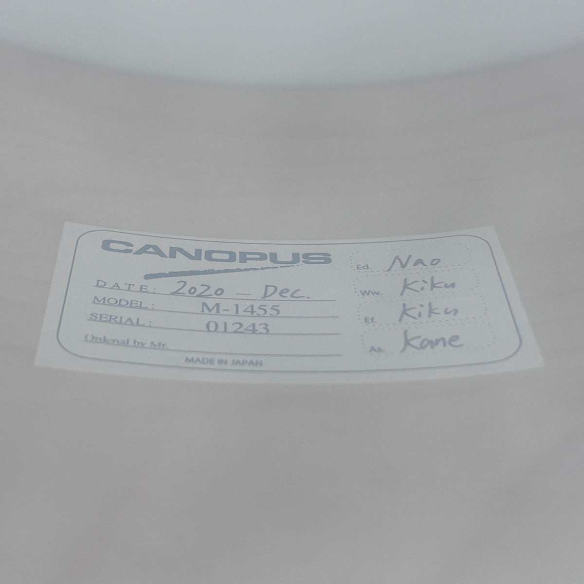 2020 Canopus M-1465 The Maple 14 × 5.5 Snare Drum – Natural Oil