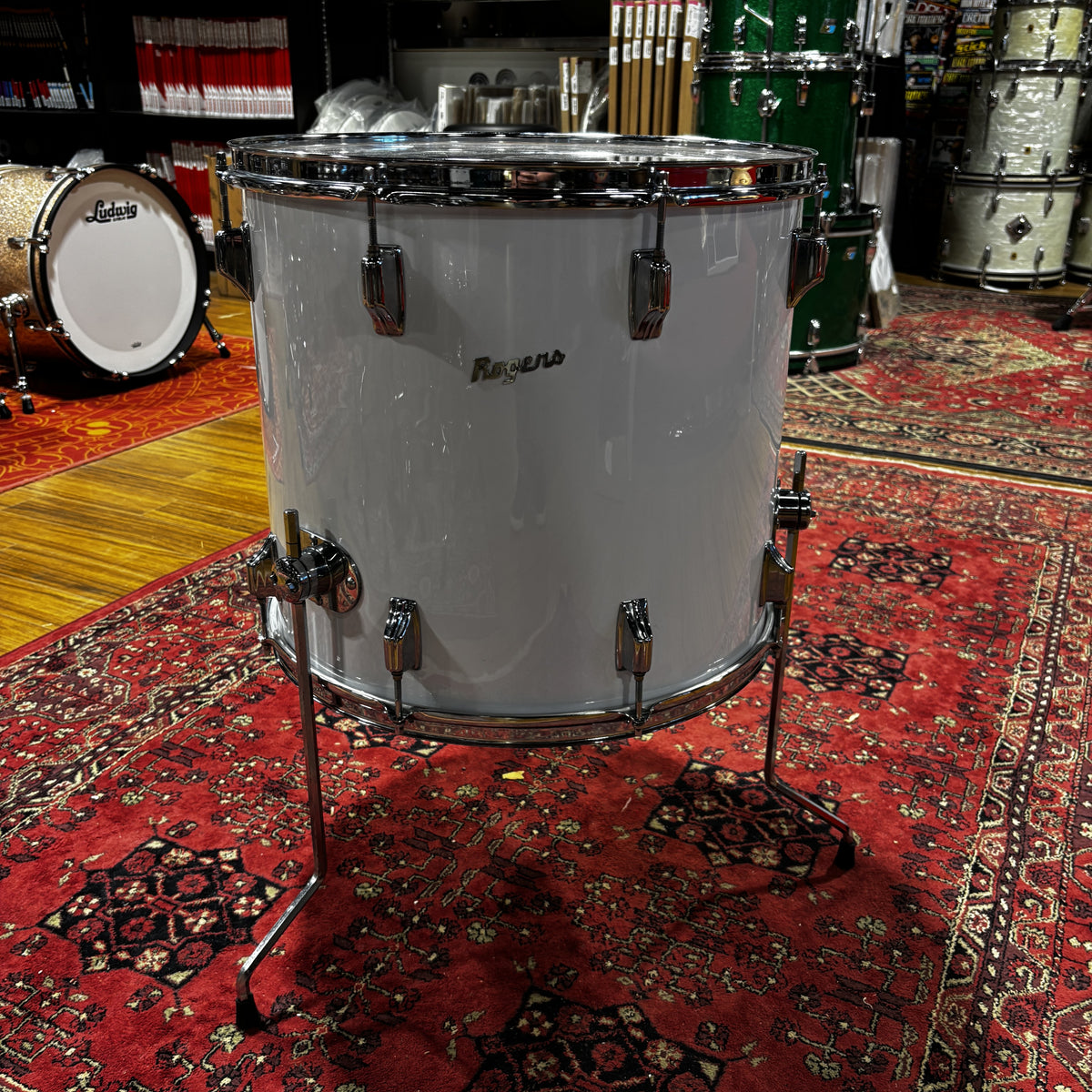 Vintage Rogers Fullerton 18" Floor Tom  White Re-Wrap