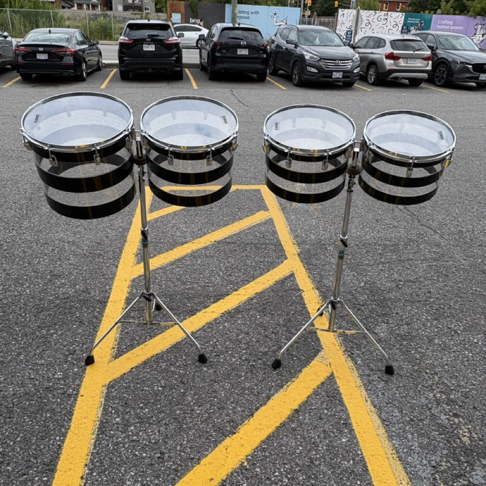 Vintage 1970's Ludwig Vistalite Pattern A Concert Toms – 13/14/15/16 with Stands