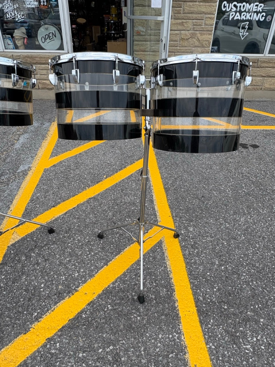 Vintage 1970's Ludwig Vistalite Pattern A Concert Toms – 13/14/15/16 with Stands