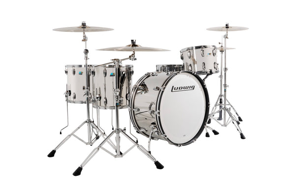 Ludwig 50th Anniversary Limited Stainless Steel 4-piece Shell Pack (L8264LXSSWC)