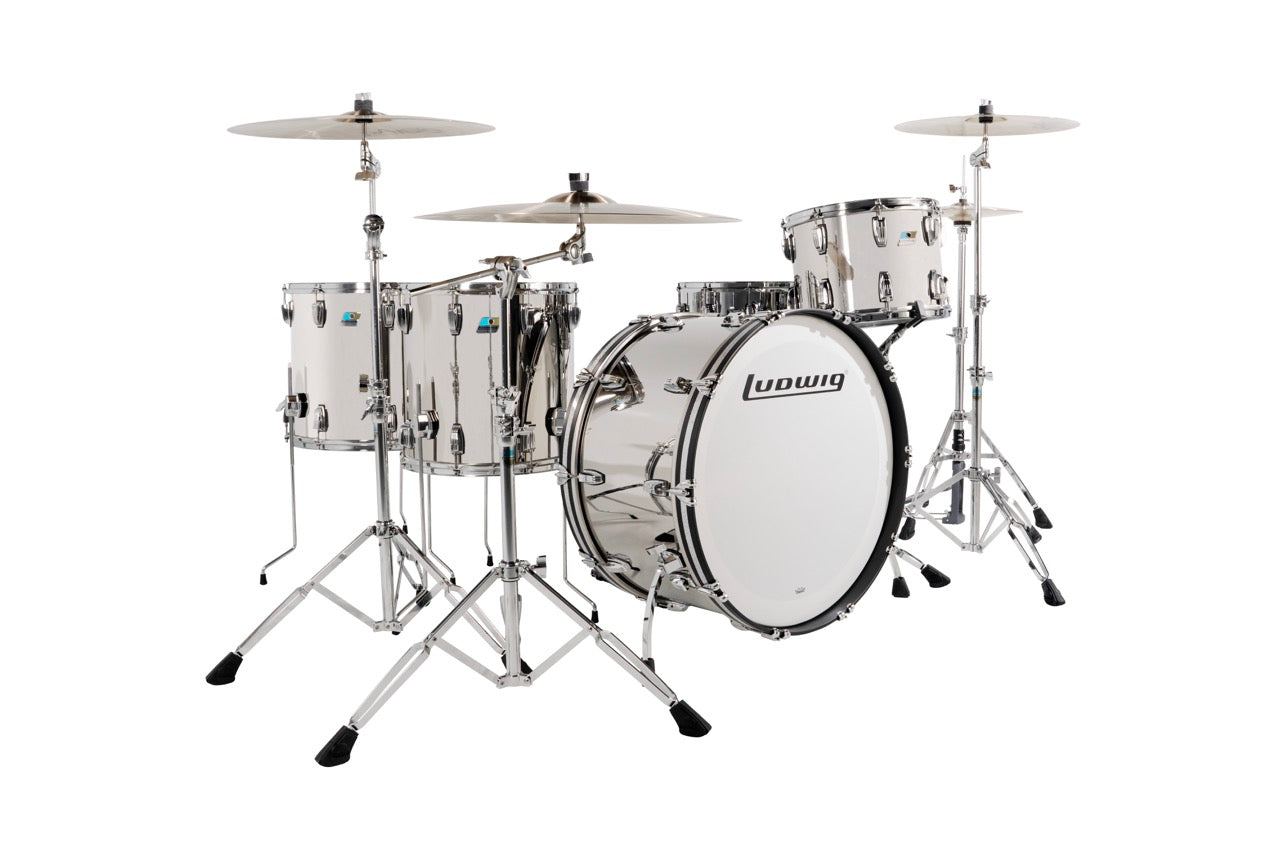 Ludwig 50th Anniversary Limited Stainless Steel 4-piece Shell Pack (L8264LXSSWC)