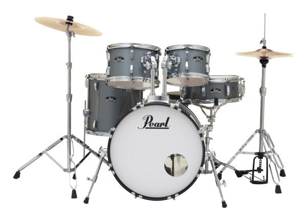 Pearl Roadshow 5-Piece Drum Set w/ 20" Bass Drum, Hardware & Cymbals, Charcoal Metallic (RS505CC706)