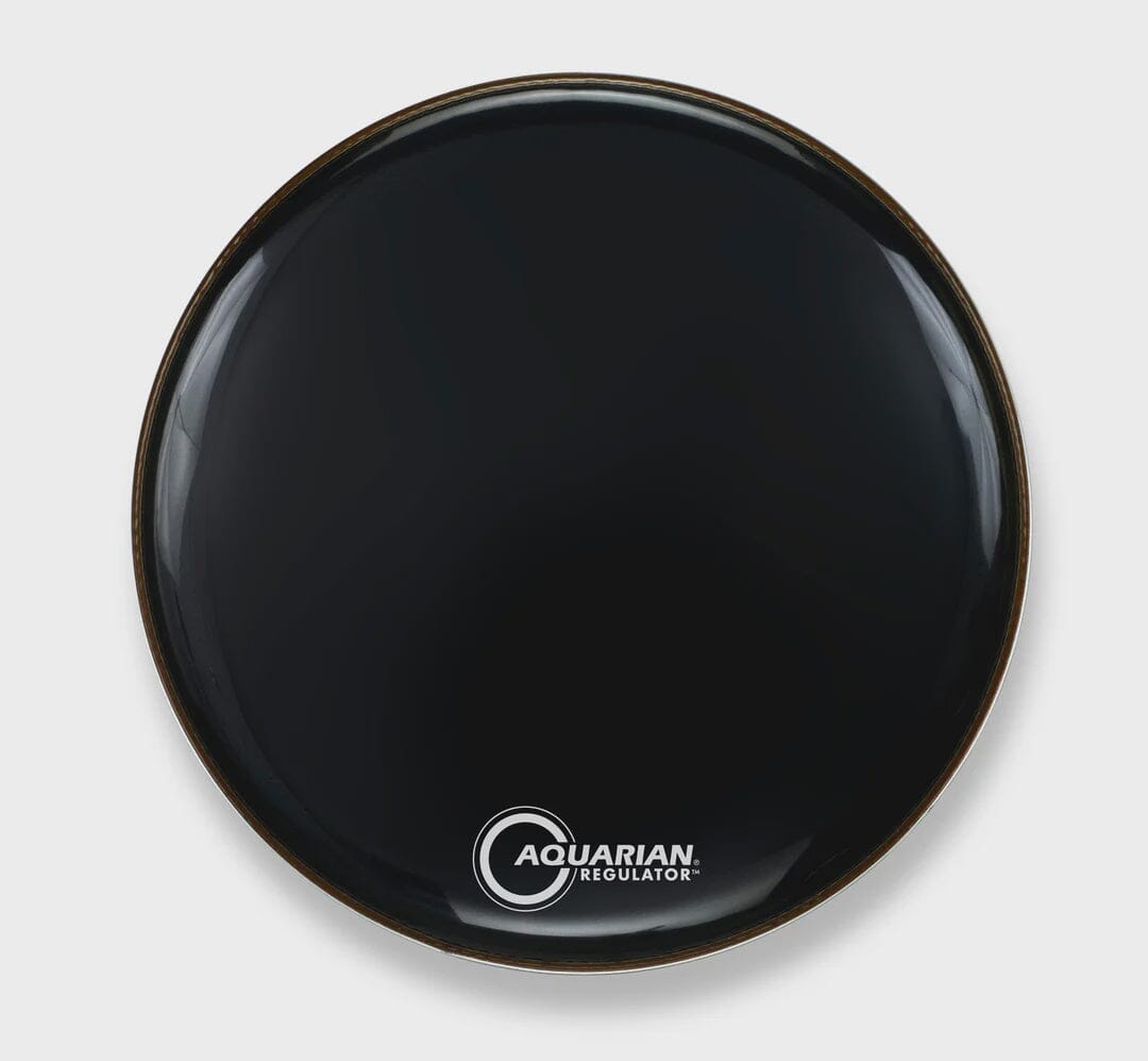 Aquarian 20" Regulator RF Resonant Gloss Black Drum Head w/ Small Muffle Ring (RF20BK) DRUM SKINS Aquarian 