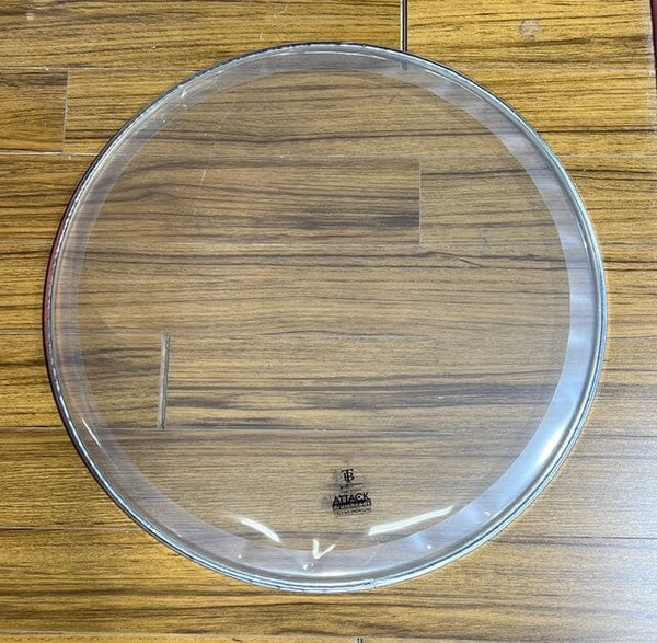 ATTACK 22" Terry Bozzio Single Ply Drum Head, Clear, No Overtone (TBNO22) DRUM SKINS Attack 