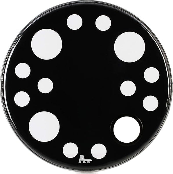 Attack 24" Orbit 2 2-ply Drum Head, Clear/Black Ported (ORBIT2-24P) DRUM SKINS Attack 