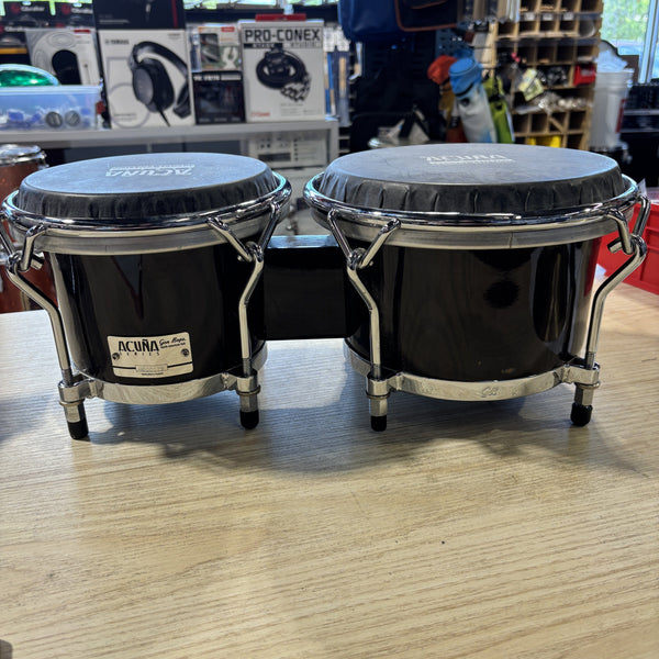 Bops Alex Acuña Series Bongos Black Gloss USED HAND DRUMS Gon Bops 