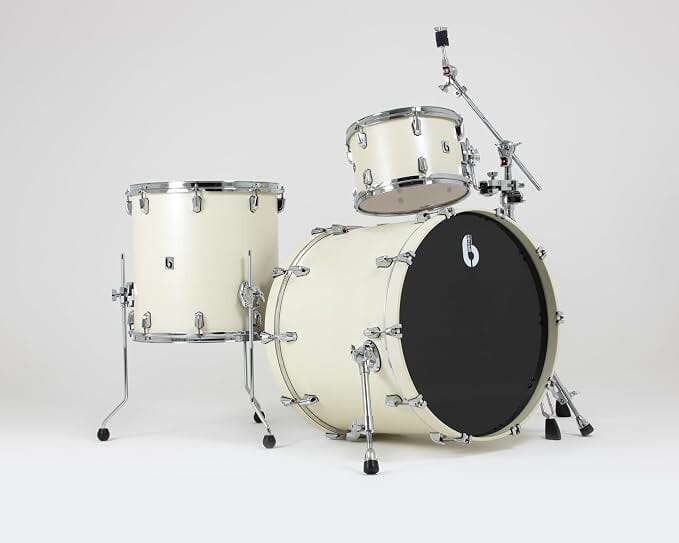 British Drum Company Enigma 3pc Club Drum Set, Satin Olde English White (BDC-ENG-22-CB-SEW) NEW DRUM KIT British Drum Co 