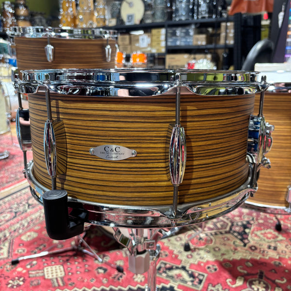 C&C Gladstone Series Snare 14 x 6.5 Peanut Butter Swirl CONSIGNMENT DRUM KIT C&C 