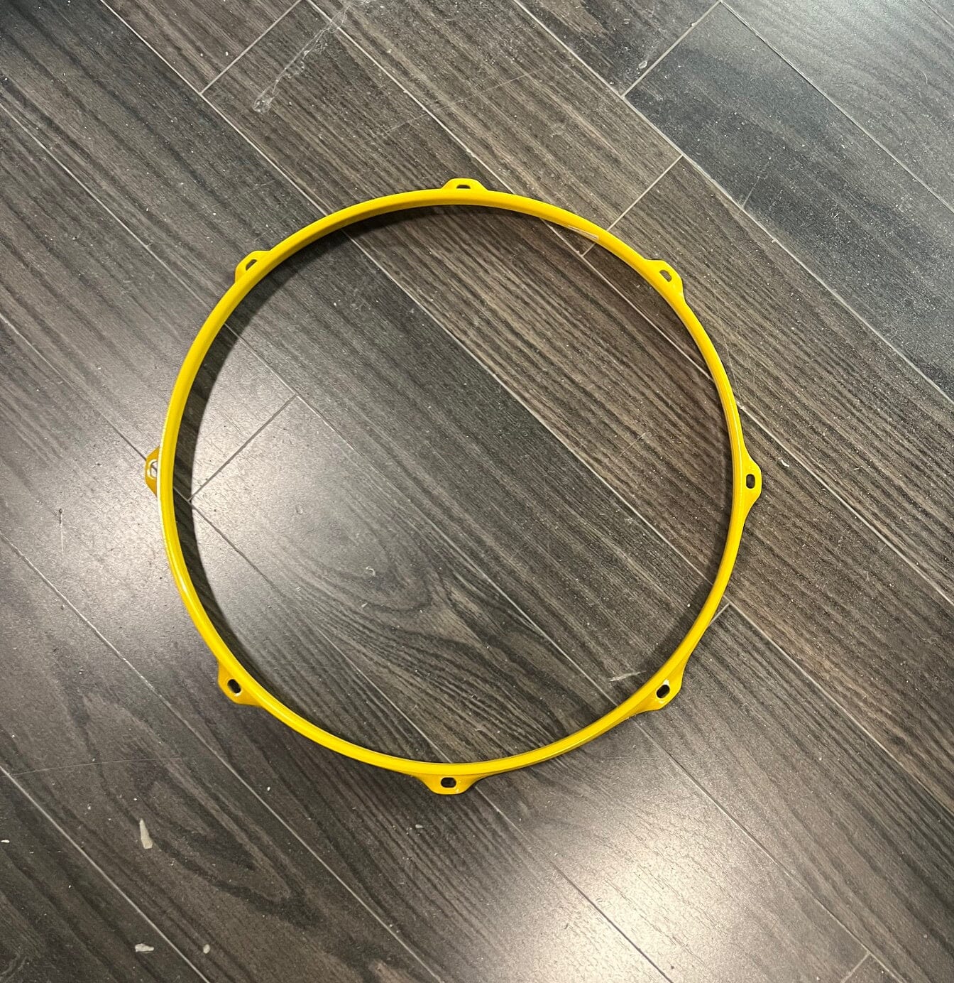 Drum Hoop 14" 8 Hole 2.3mm Steel Drum Hoop, Yellow Powder Coated, Triple Flanged CUSTOM DRUM PARTS Not specified 