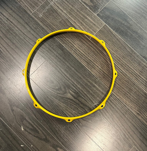 Drum Hoop 16" 8 Hole 2.3mm Steel Drum Hoop, Yellow Powder Coated, Triple Flanged CUSTOM DRUM PARTS Not specified 