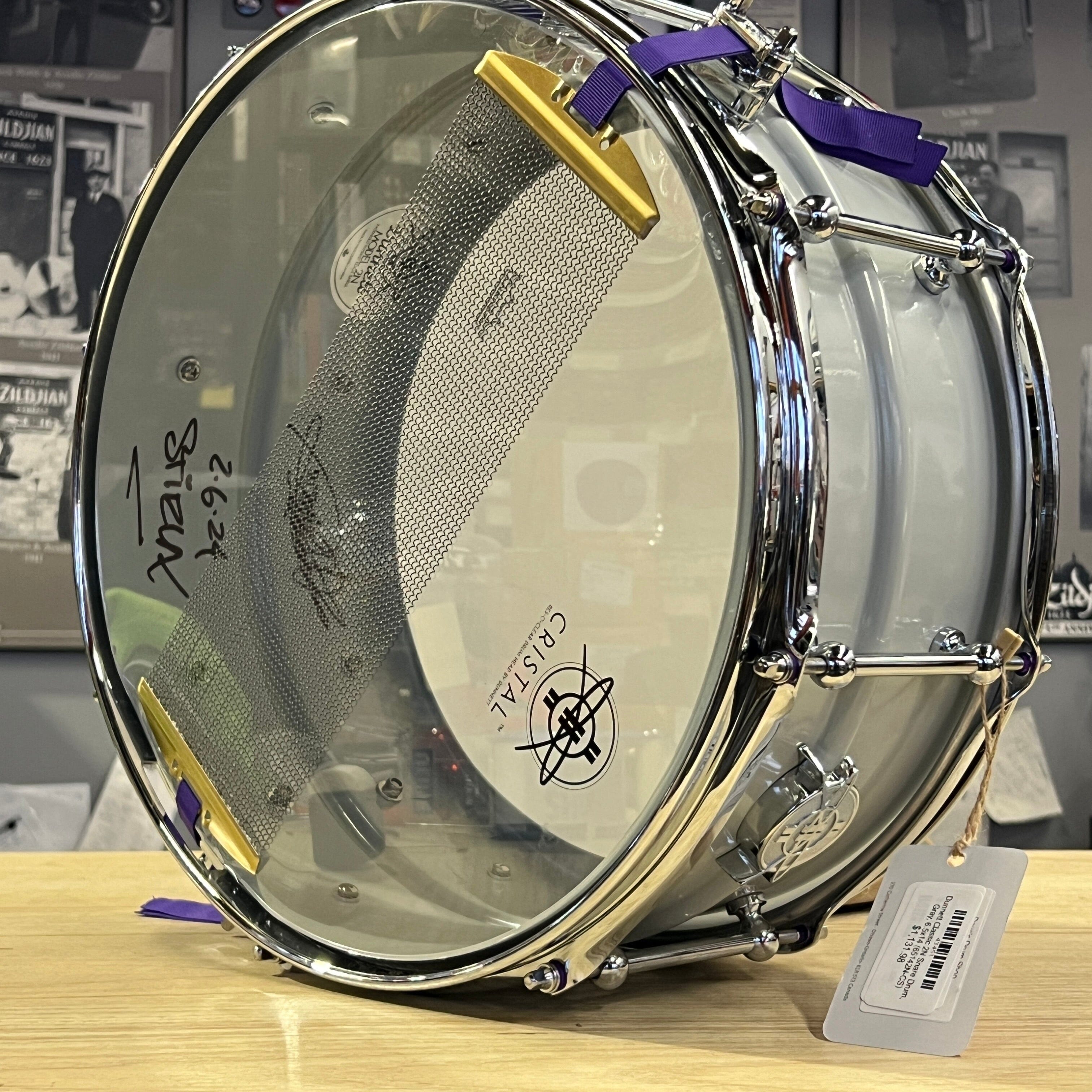 Dunnett Classic 2N Snare Drum, Gray, 6.5x14 (65142N-CS) NEW SNARE DRUMS Dunnett Classic Drums 