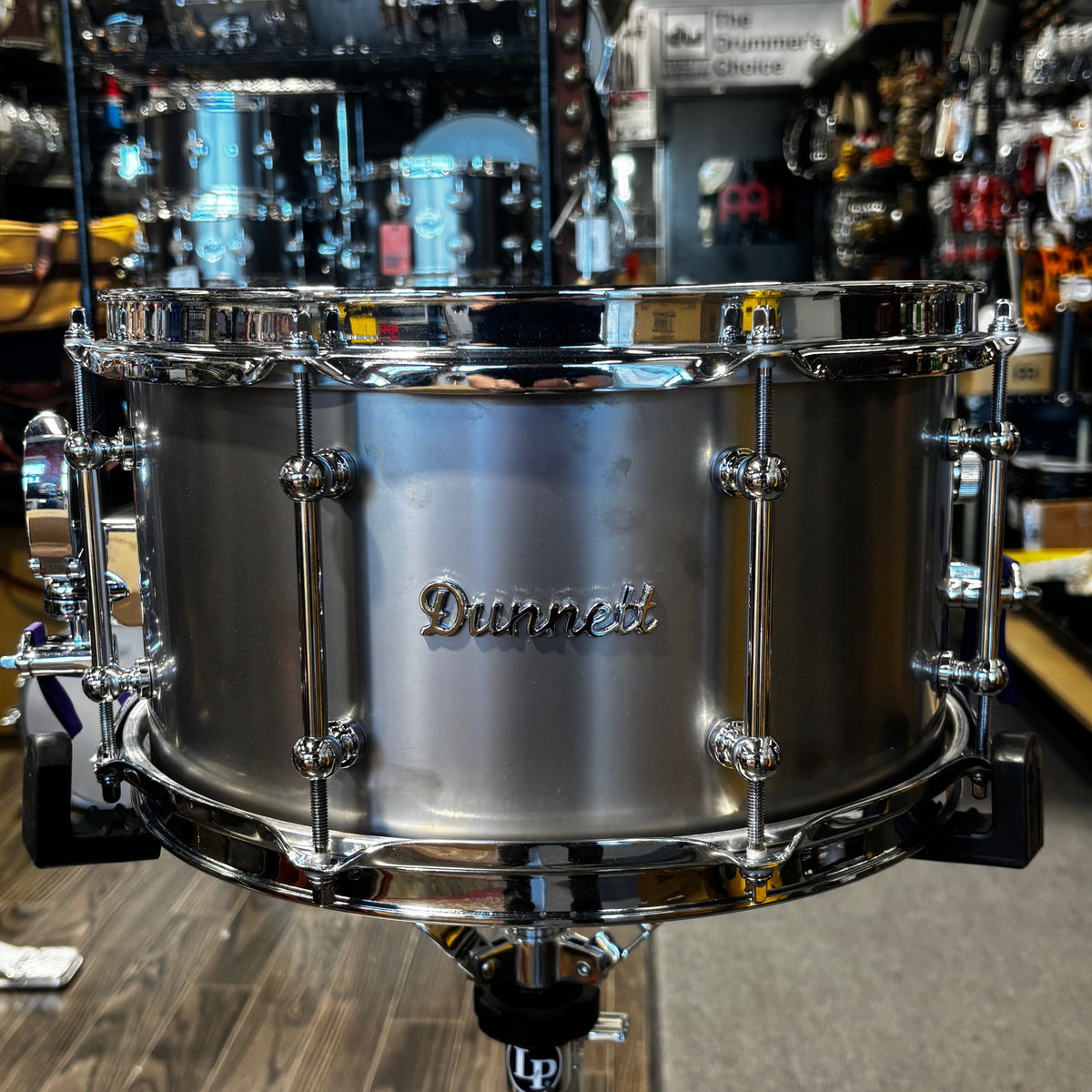 Dunnett Classic Titanium Tourbillon Snare Drum 13″ × 7″, Raw NEW SNARE DRUMS Dunnett 
