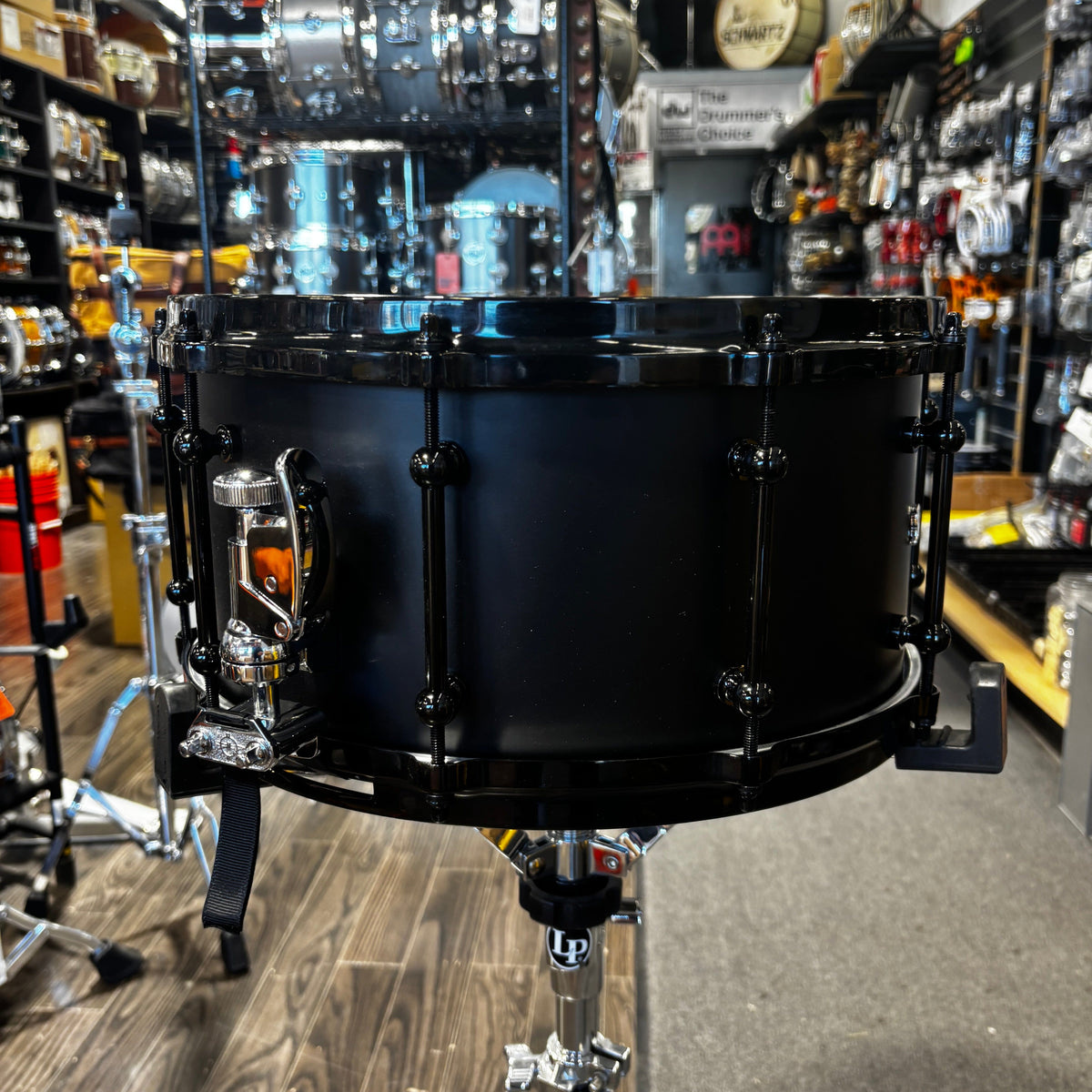 Dunnett Classic Titanium Tourbillon Snare Drum Matte / Glass Black 10 L NEW SNARE DRUMS Dunnett 