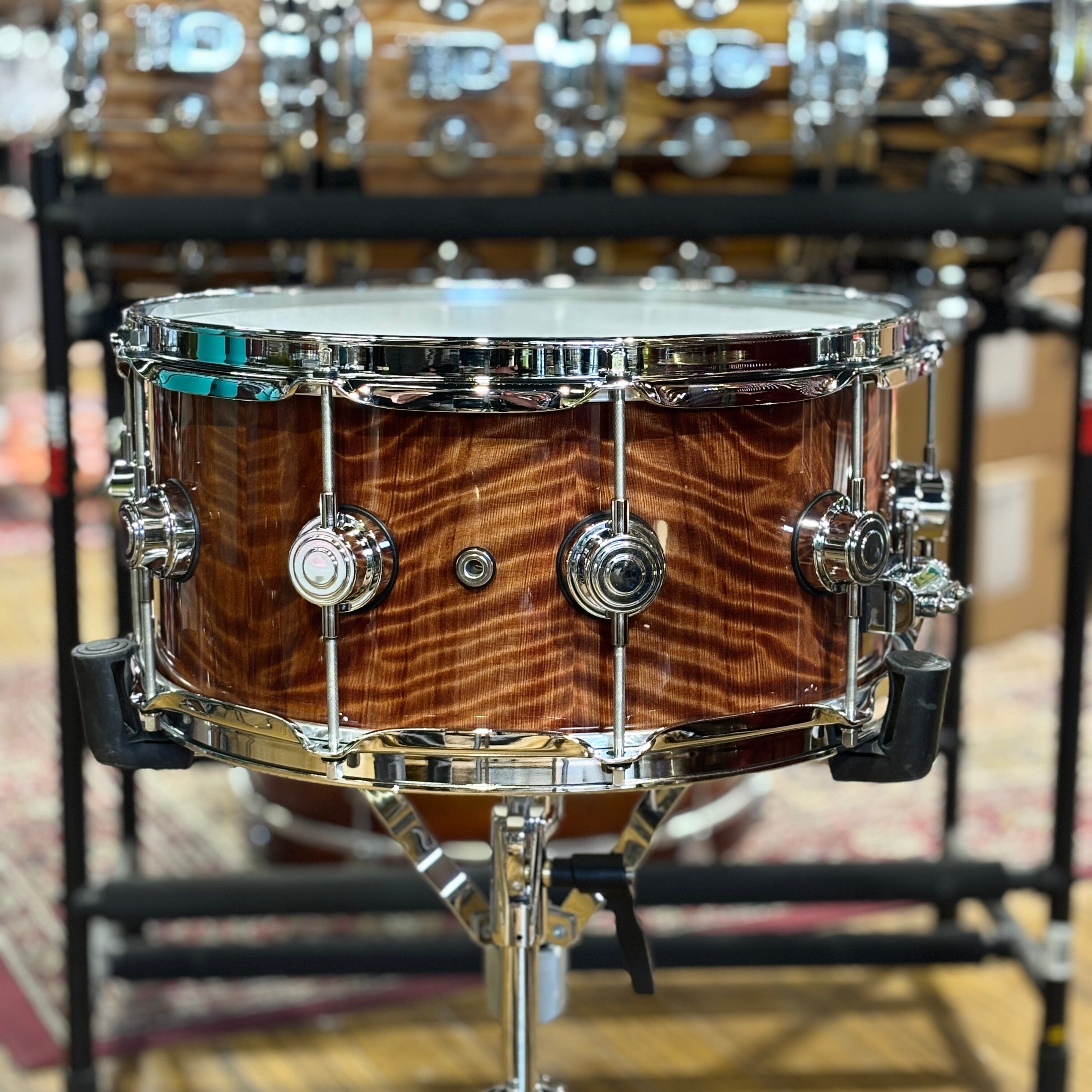 DW 6.5 x 14" Collector's Series Exotic Snare, Maple / Mahogany (DCEMM6514SCXXXX) NEW SNARE DRUMS DW 