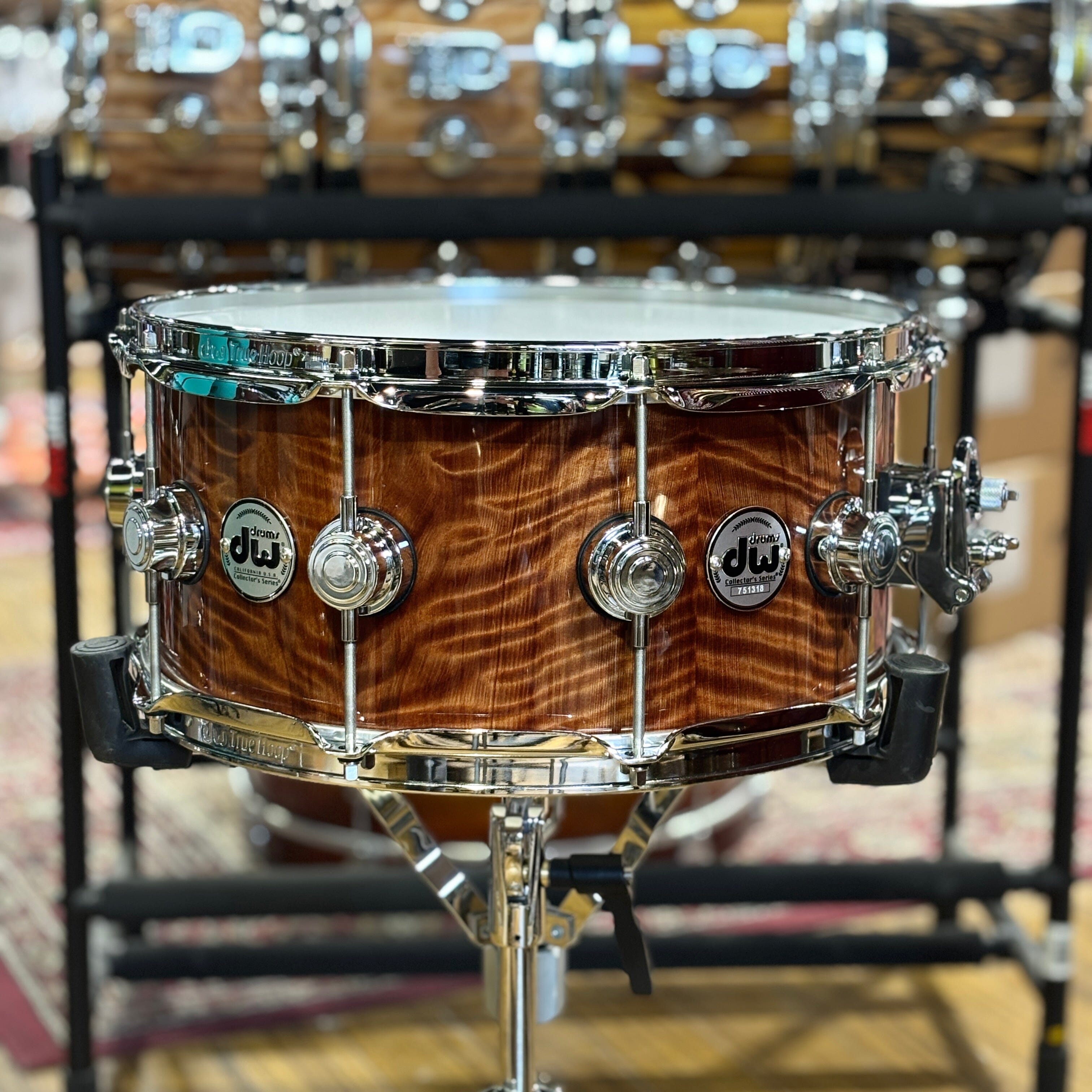 DW 6.5 x 14" Collector's Series Exotic Snare, Maple / Mahogany (DCEMM6514SCXXXX) NEW SNARE DRUMS DW 