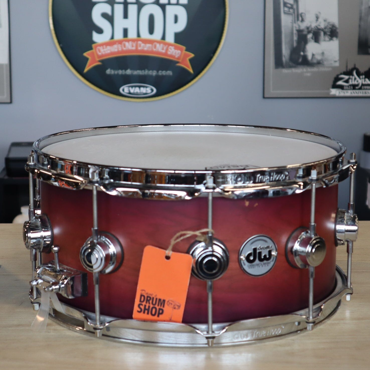 DW Cherry Collectors Snare 6.5 x 14 USED SNARE DRUMS DW 