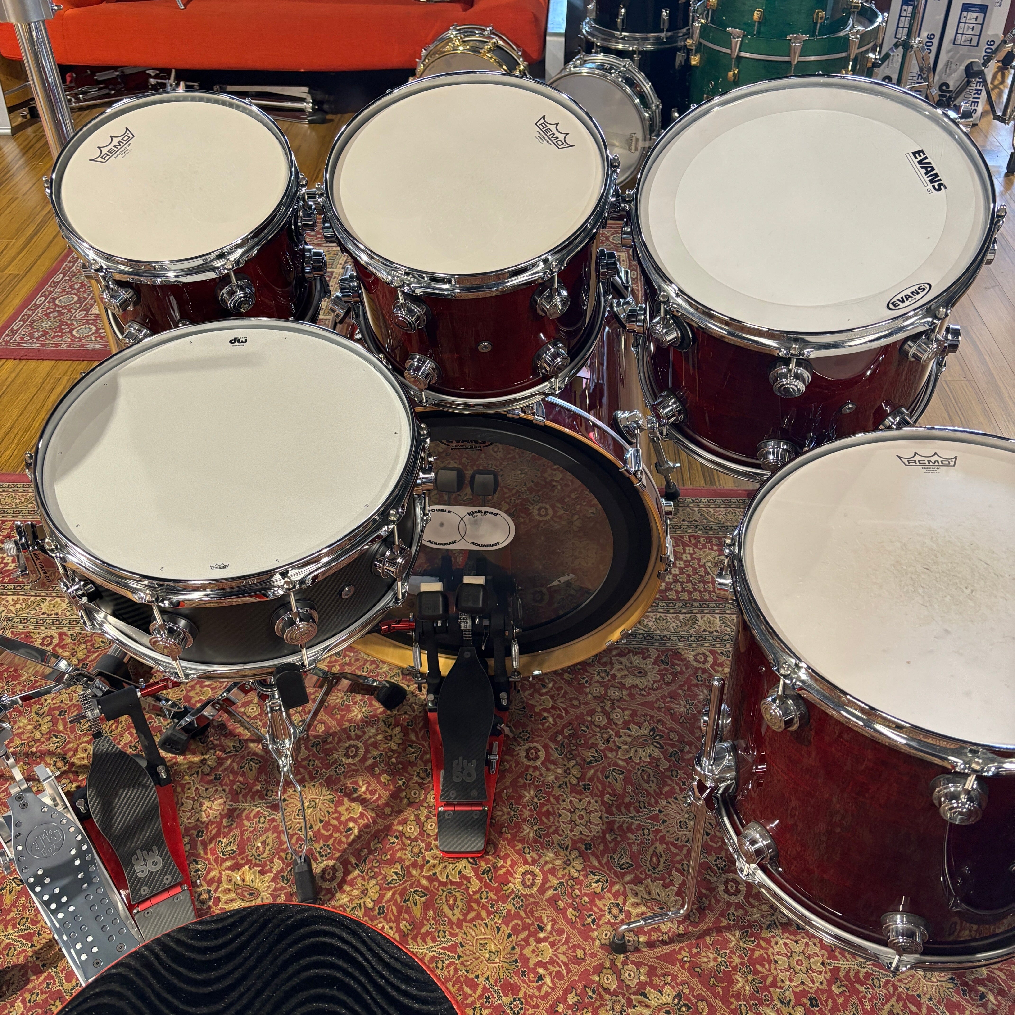 DW Collectors 6 pc Cherry Stain USED USED DRUM KIT DW 