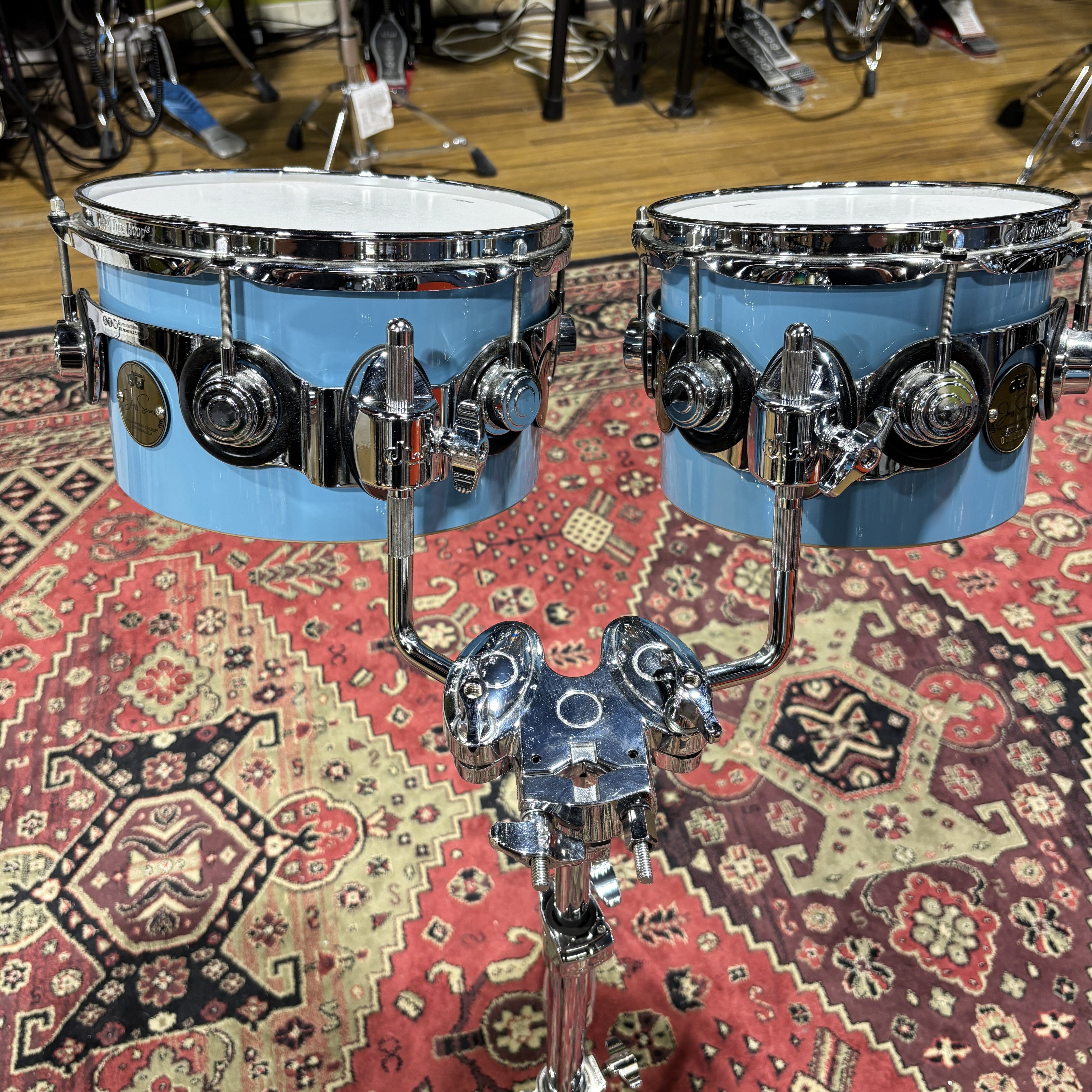 DW Collectors Jazz Series Concert Toms 8" & 10" Sky Blue USED DRUM KIT DW 