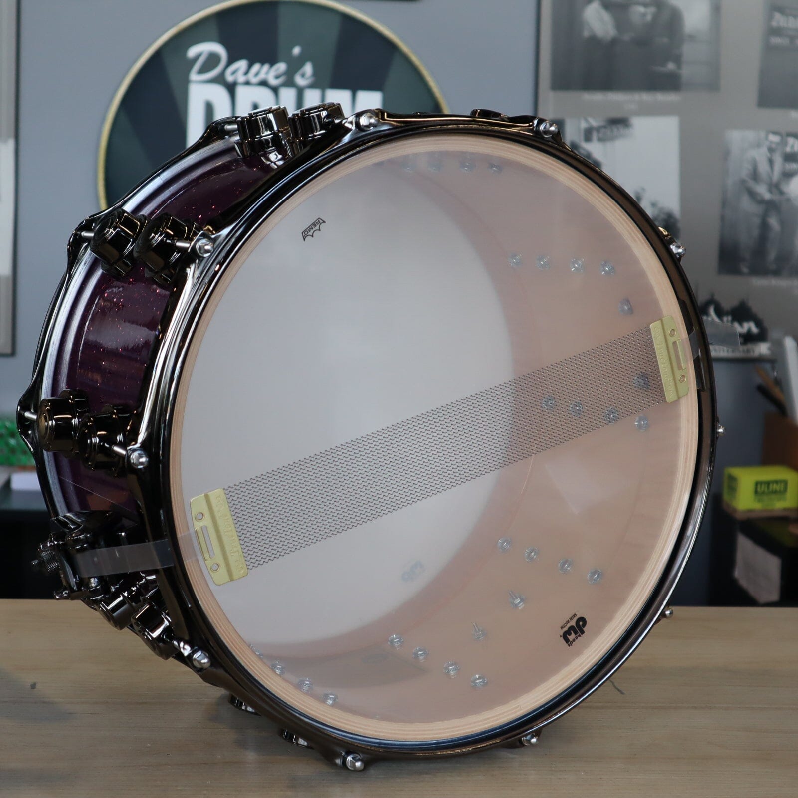 DW Collector's SSC Maple 8x14 Snare, Purple Sparkle w/ Black Nickel (DRX10814SSN099) NEW SNARE DRUMS DW 