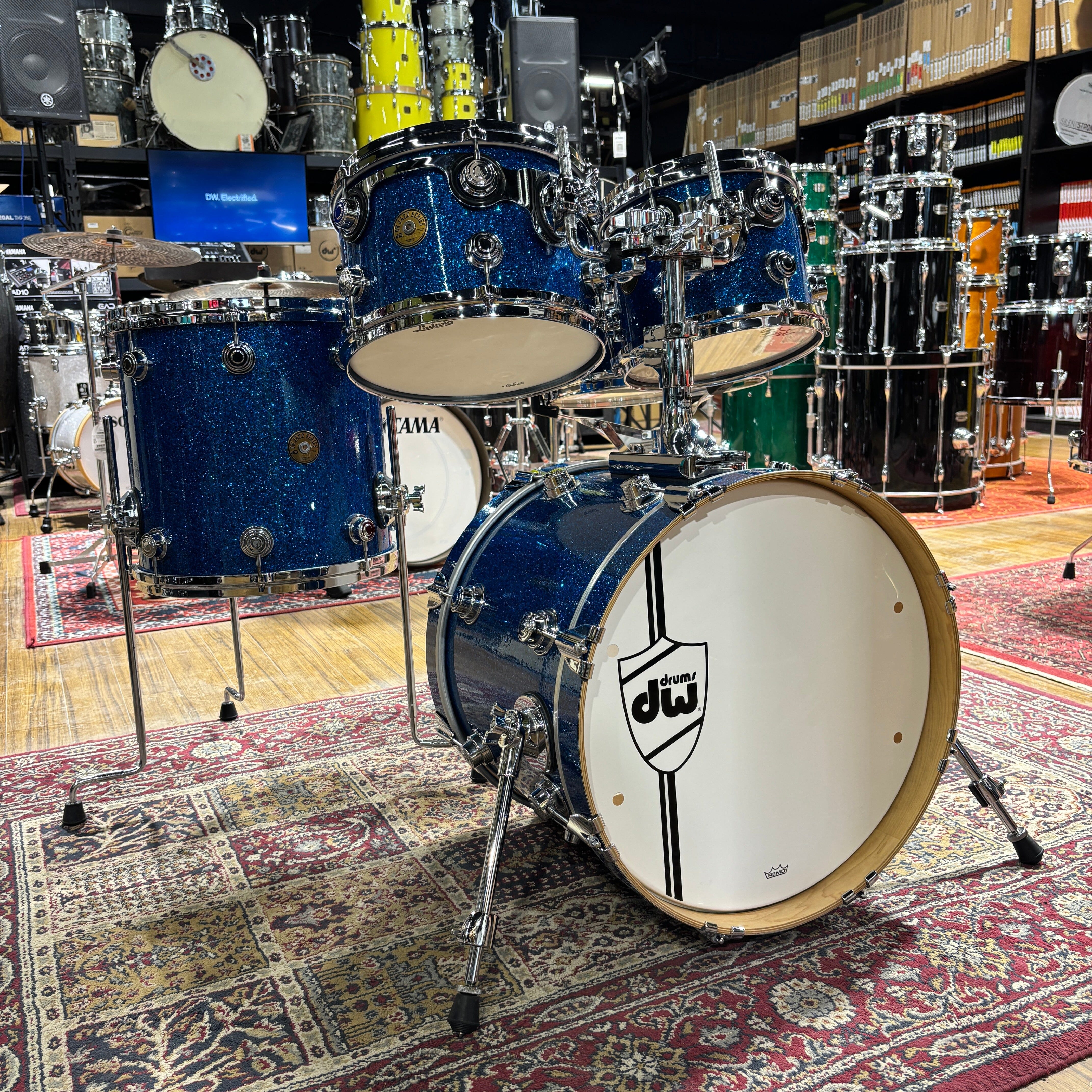 DW Jazz Series 18/10/12/14 Blue Glass USED DRUM KIT DW 
