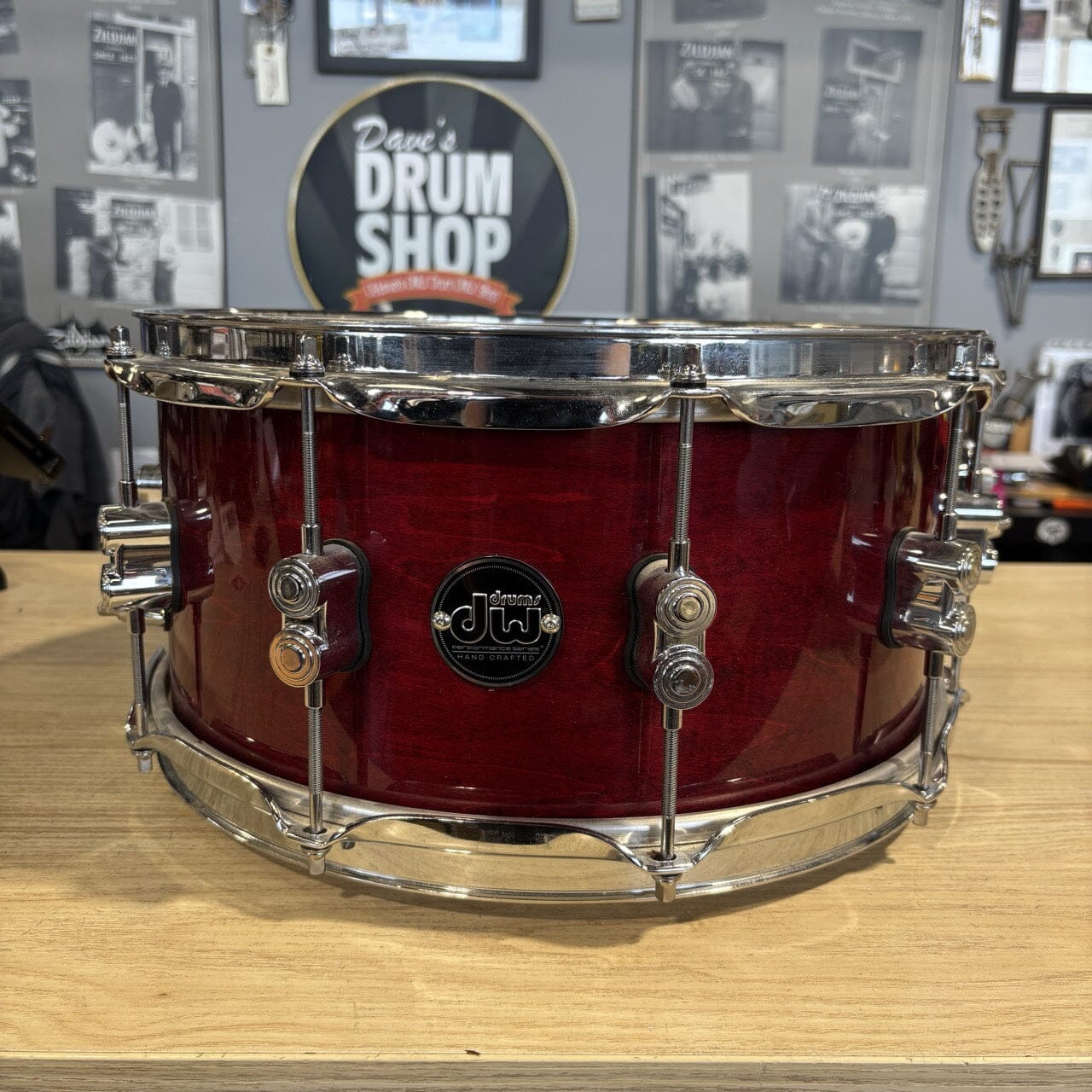 DW Performance Series Snare Cherry Stain 6.5 x 14 (1st Generation) USED SNARE DRUMS DW 