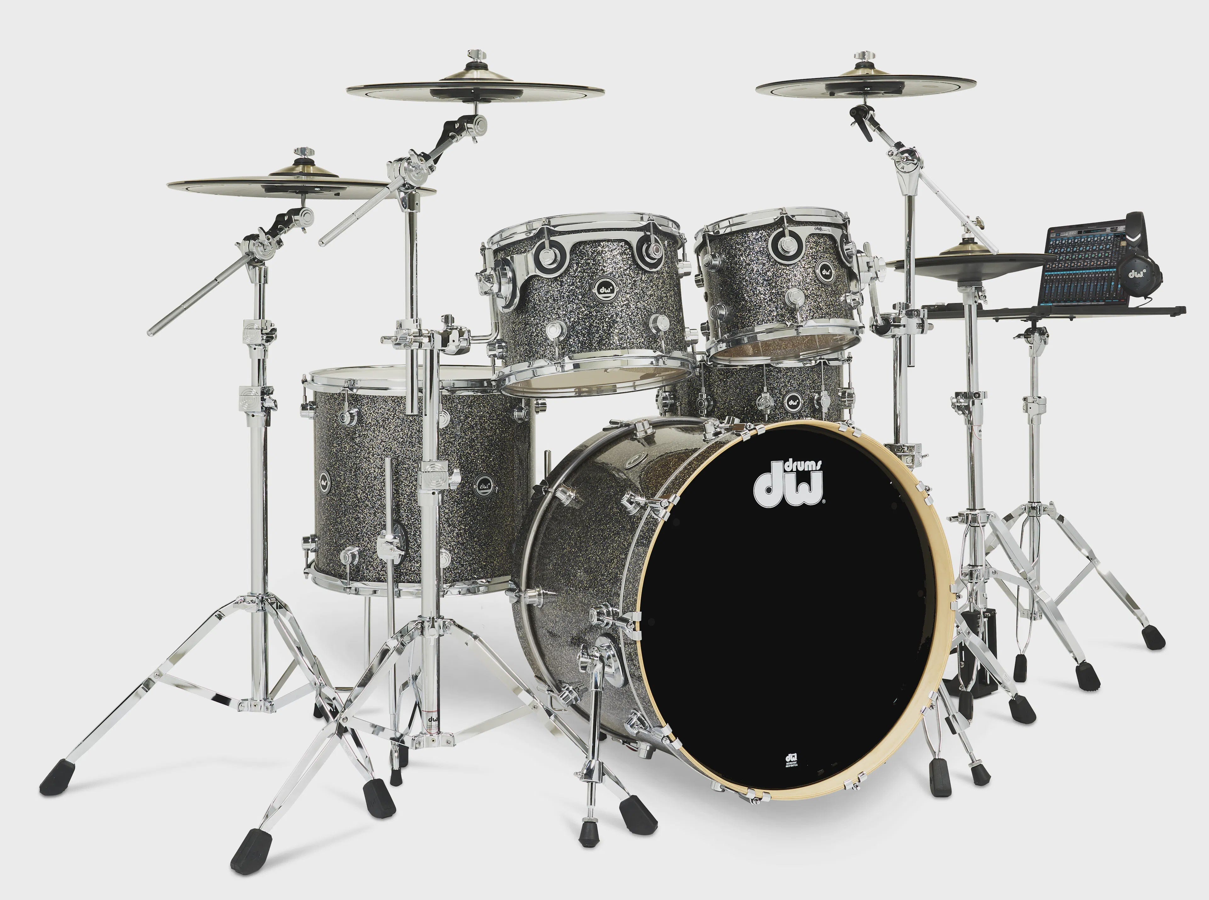 DWe 5-piece Drum Kit Bundle , Black Galaxy with Cymbals and Hardware DW ELECTRONICS DWe 