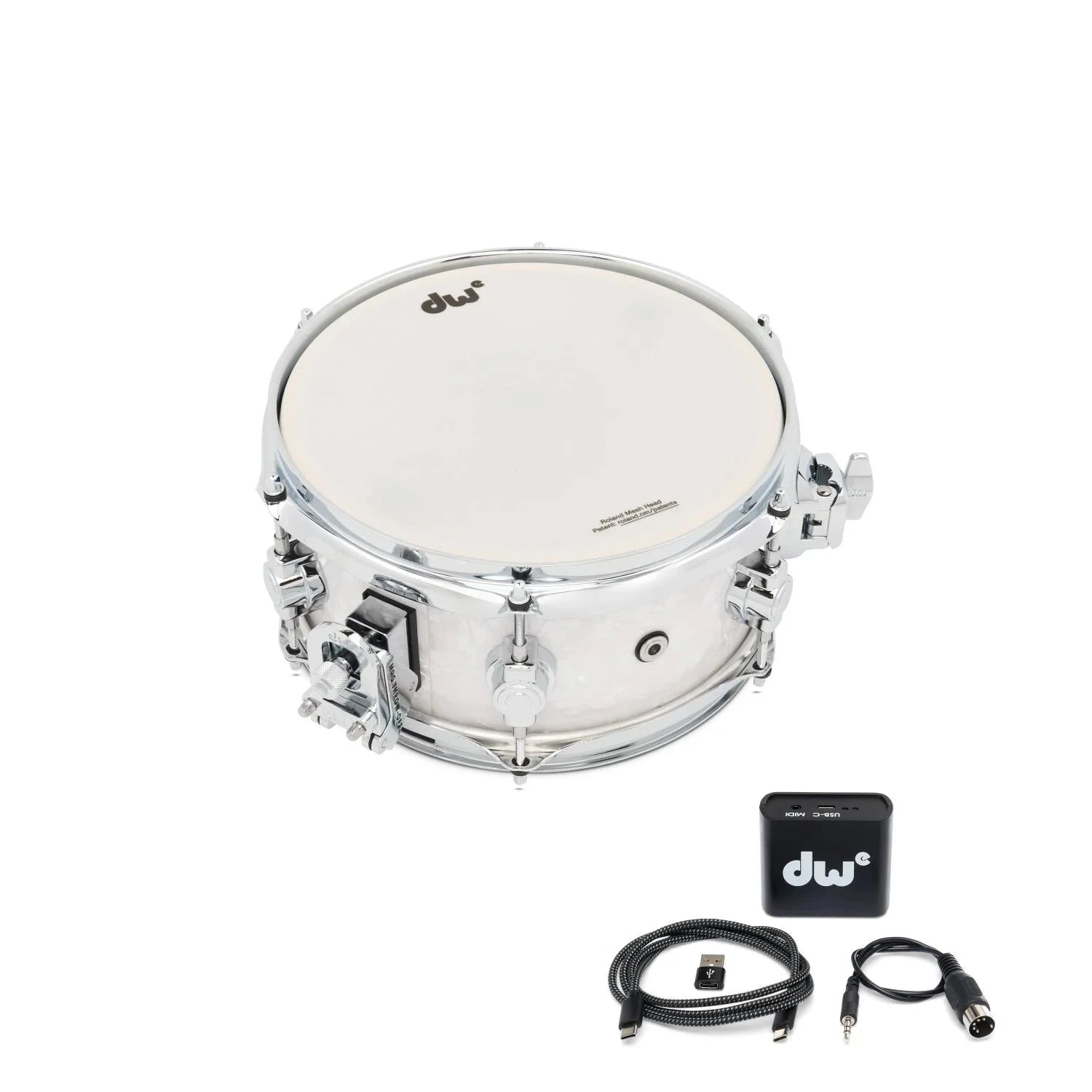 DWe 5x10 Snare, White Marine w/ DrumLink Hub (DEFP0510SDCWMH) New Electronics DWe 