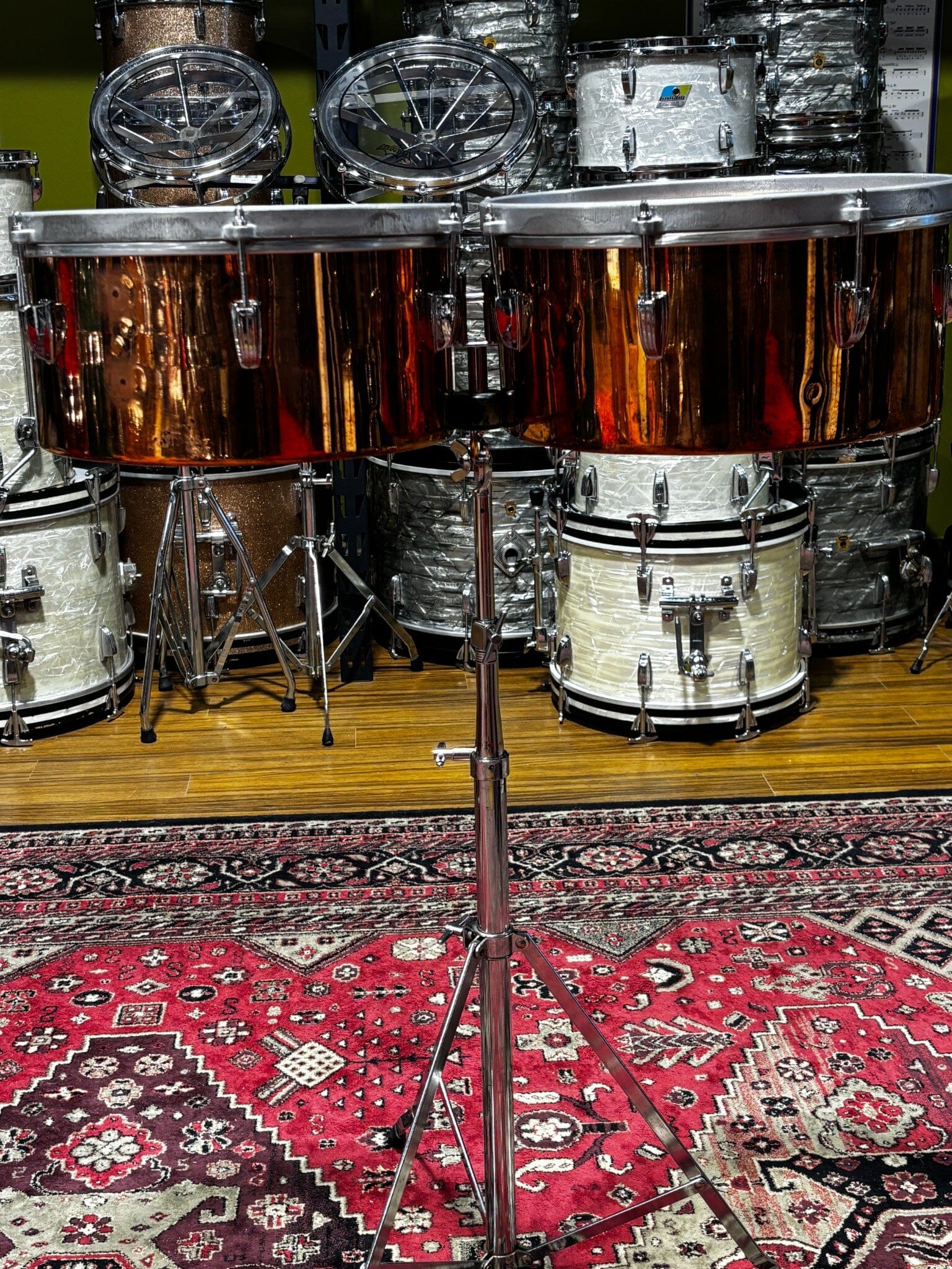 Early 1960s Ludwig 13" & 14" Copper Timbales CONSIGNMENT PERCUSSION LUDWIG 