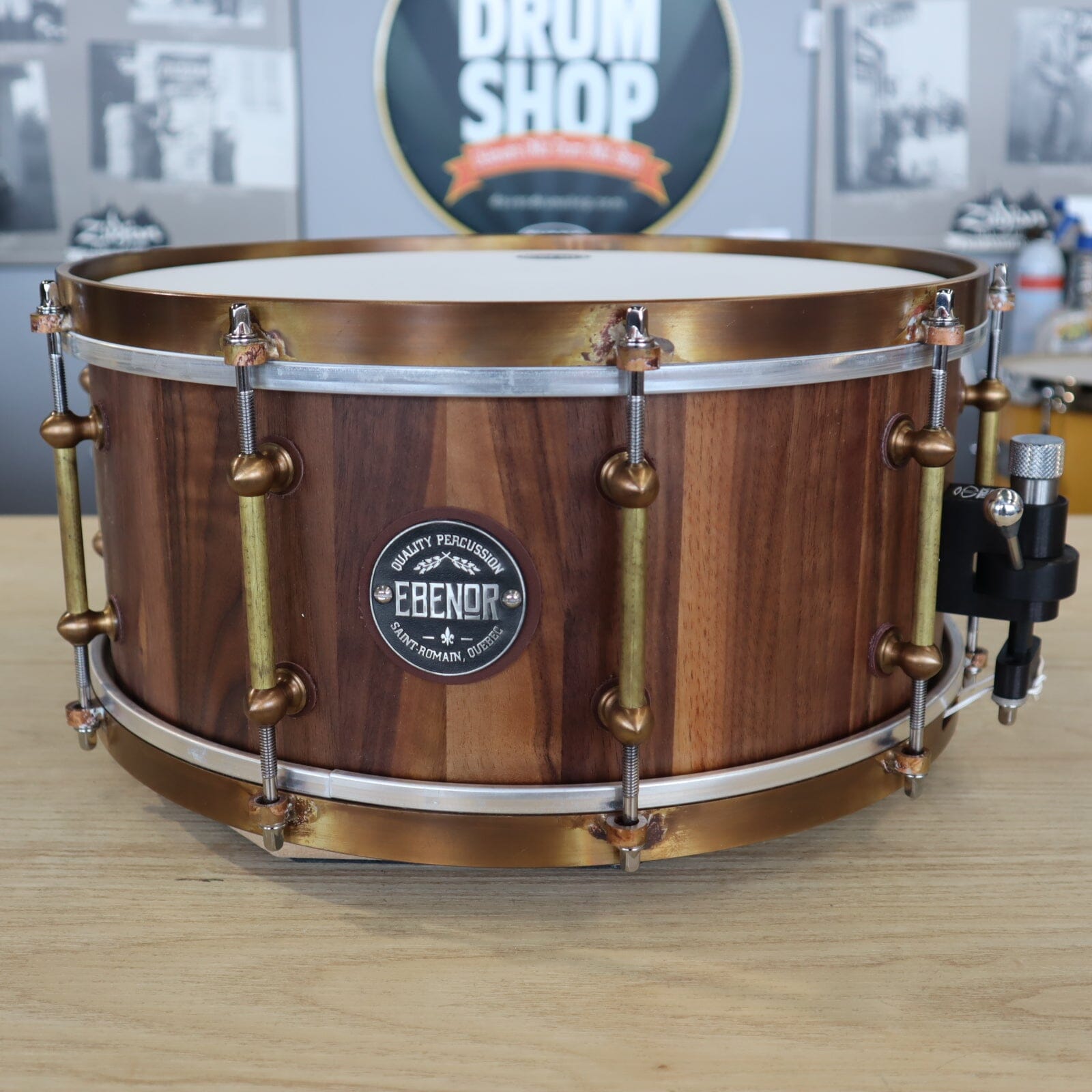 Ebenor Snare Drum in Black Walnut 14 x 6.5 CONSIGNMENT DRUM KIT Ebenor 